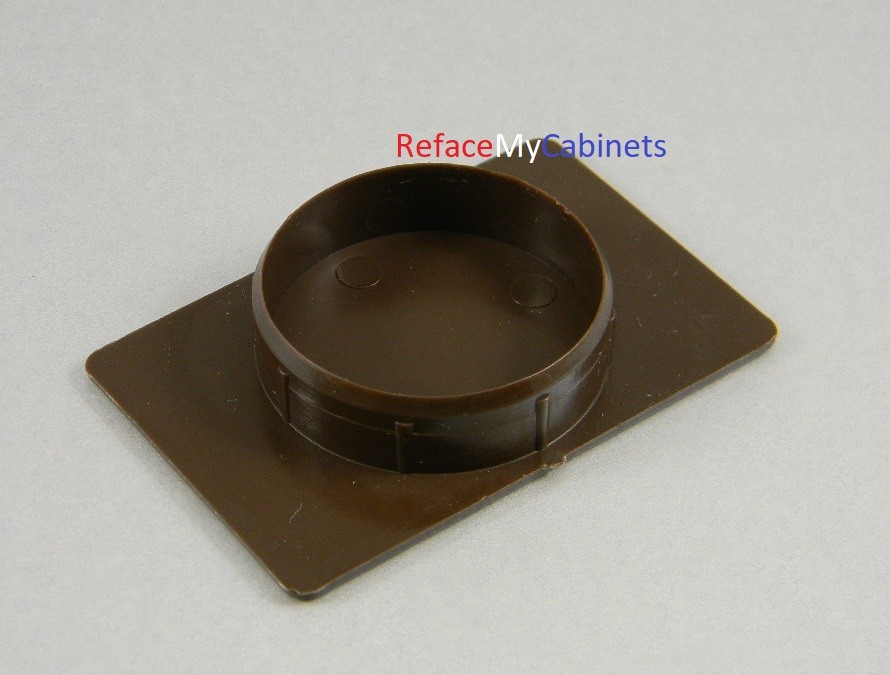 (10)  35 mm concealed hinge hole cover plug brown