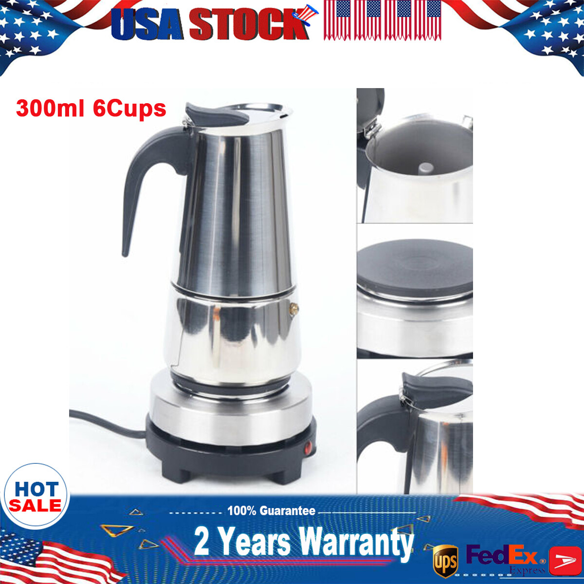 Coffee Maker,Stovetop Espresso Coffee Maker Moka Coffee Pot with Electric Stove