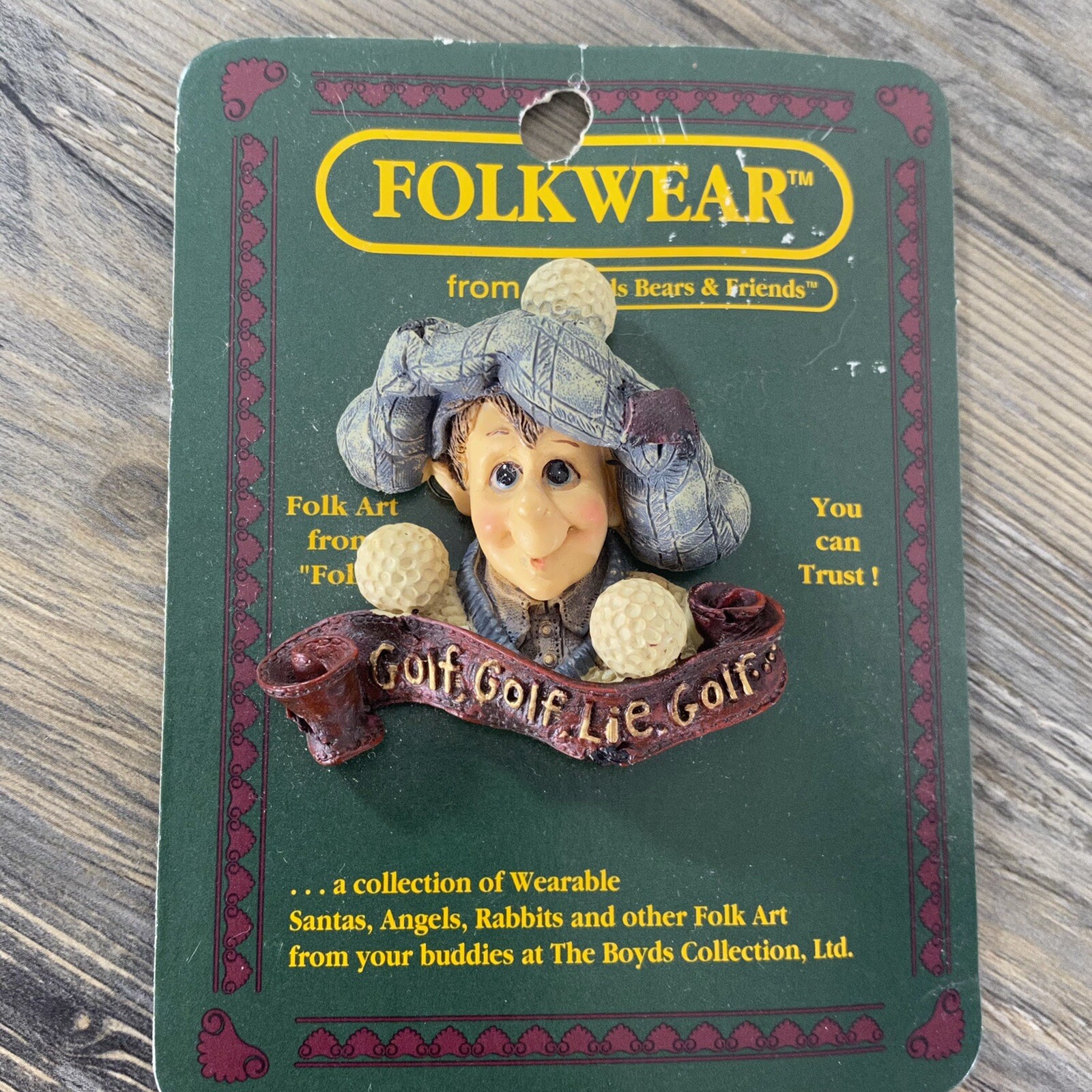 NEW Vintage Boyds Bear Golf Pin Folkwear Golfer Golf Gift
