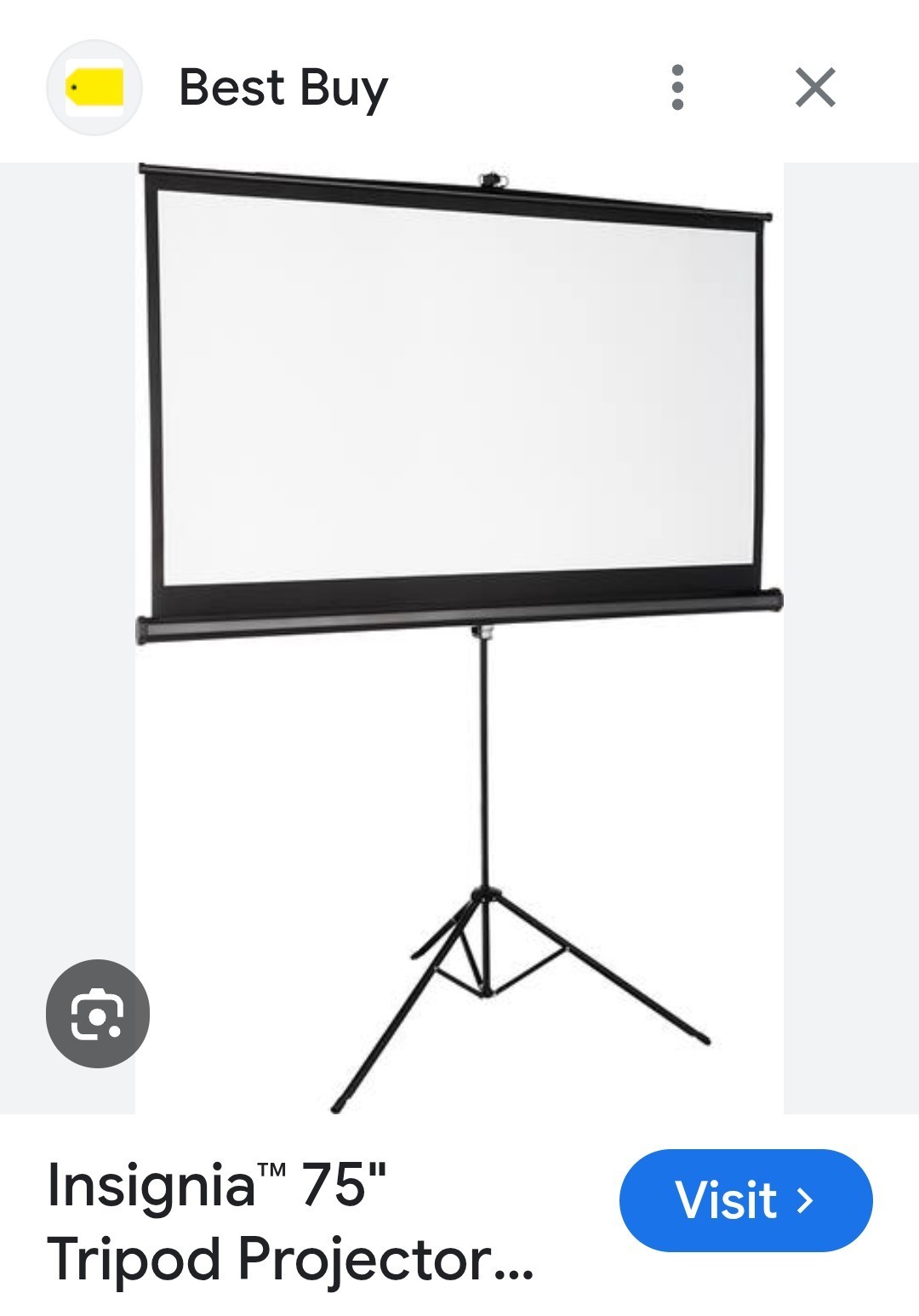 Insignia™ - 75" Tripod Projector Screen - Black/White