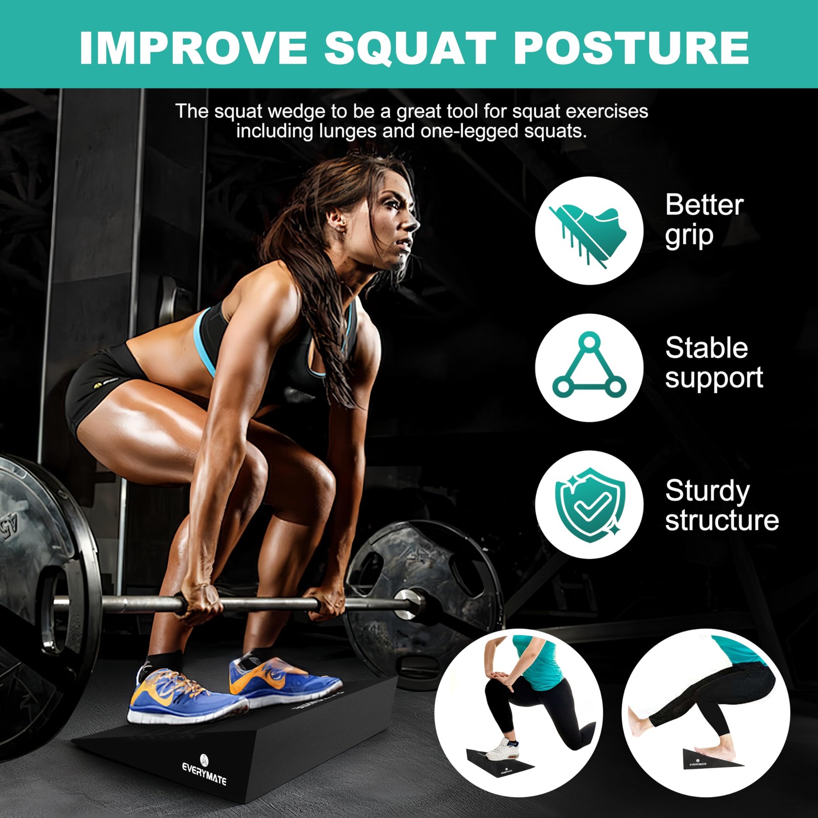 Squat Wedge, Extra Large Squat Wedge Block, Squat Wedges Weightlifting, Calf ...
