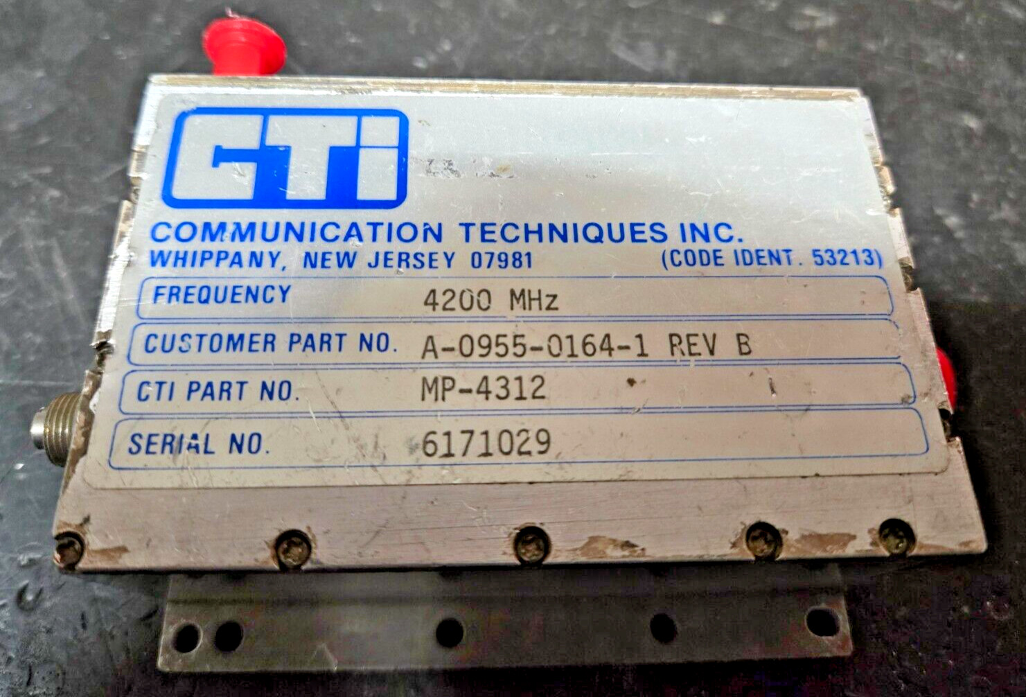 CTI Communication Techniques Inc. MP-4312 Cavity Oscillator 4.2 GHz Tested (data