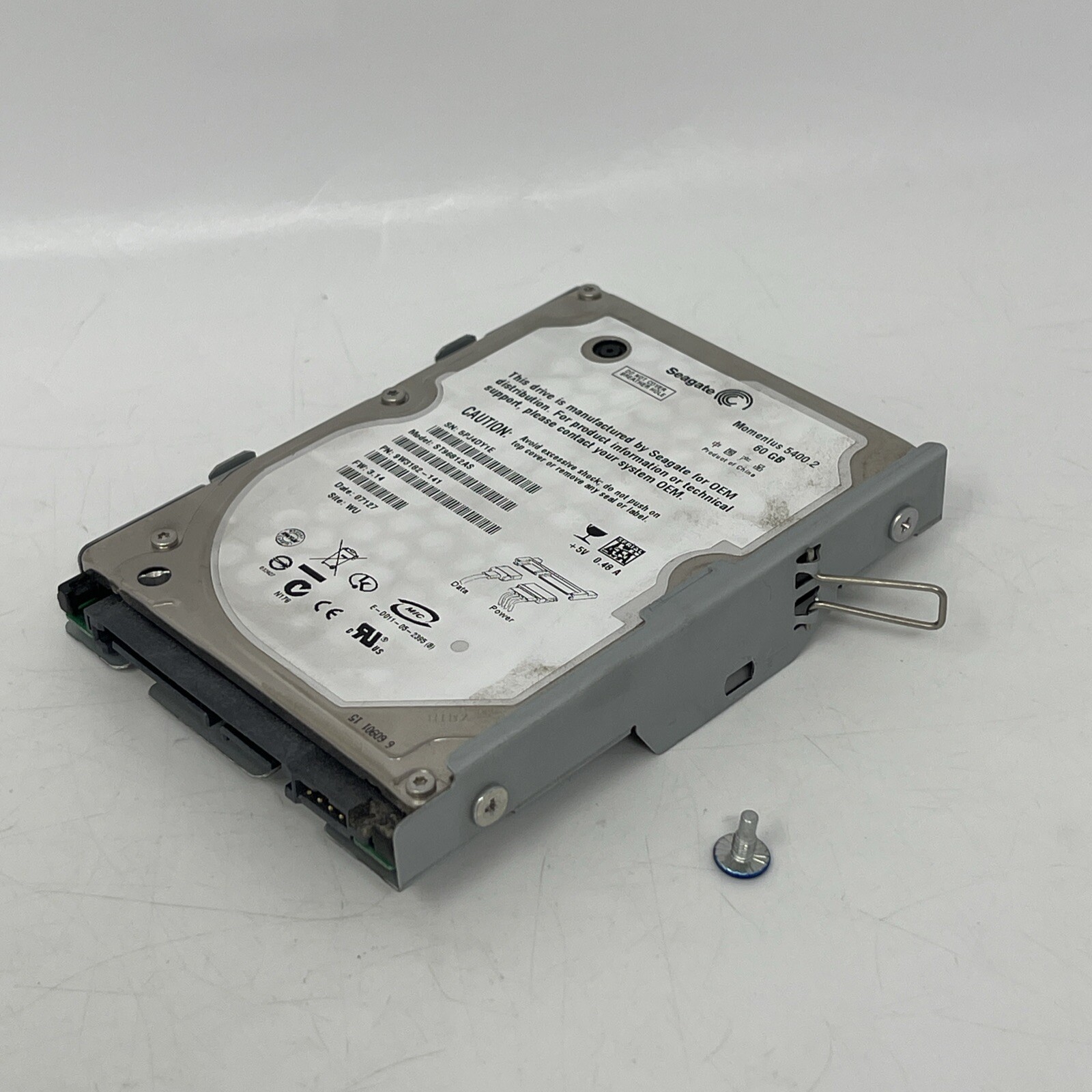 Original Sony PlayStation 3 PS3 CECHG01 CECHE01 HDD Caddy and 60GB Hard Drive