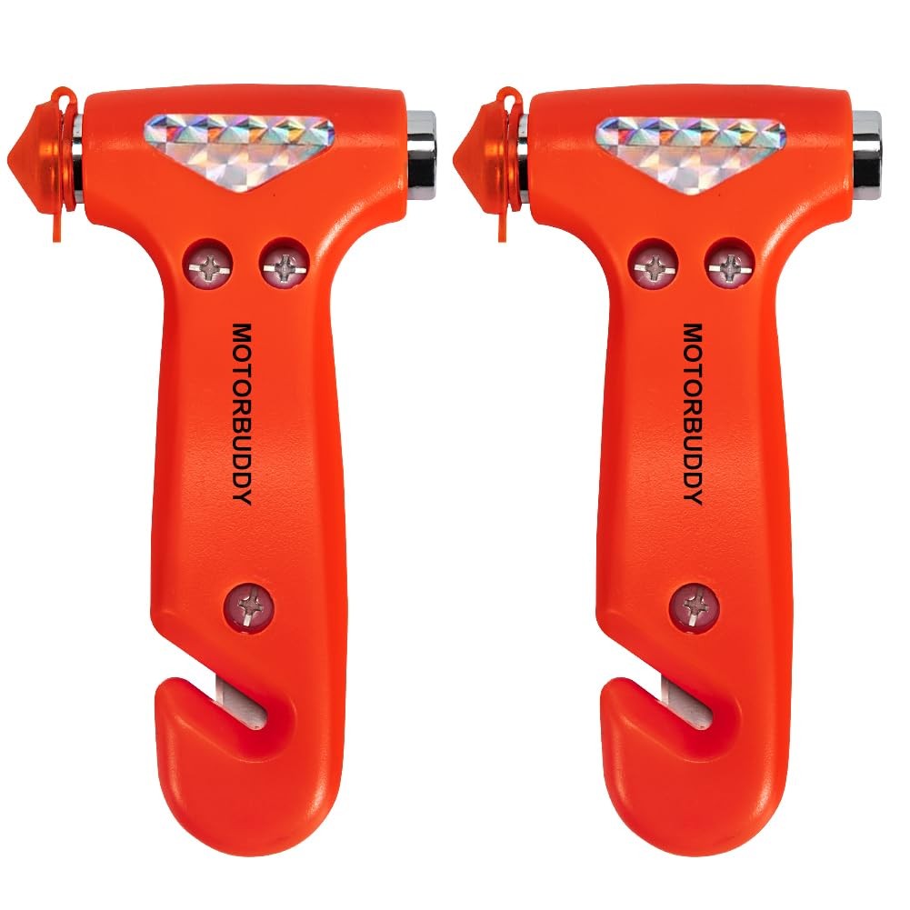 2-Pack Car Safety Hammer Seatbelt Cutter, Auto Emergency Escape Hammer with W...