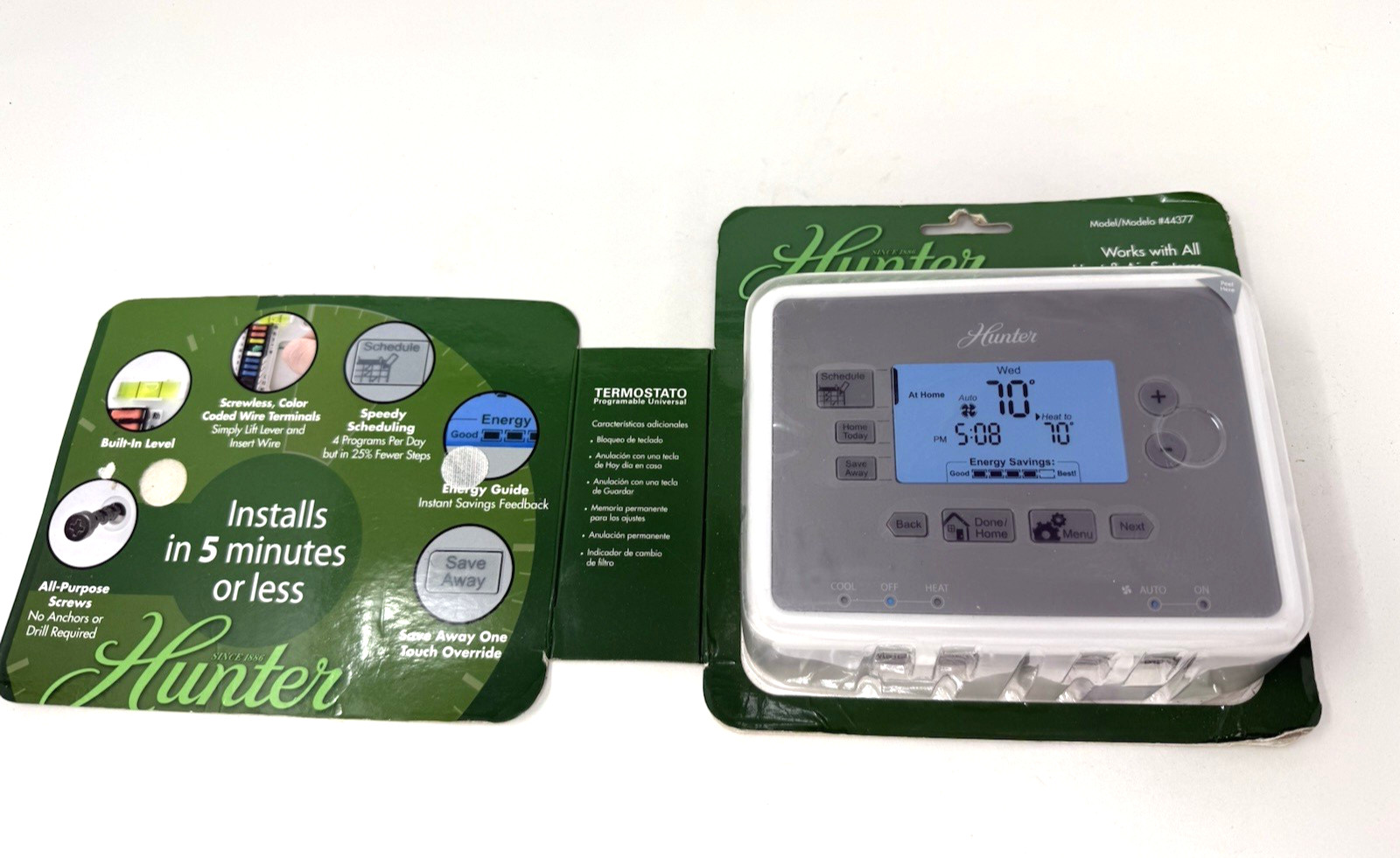 Hunter Home Universal 44377 Digital 7 Day Programmable Thermostat White *Read