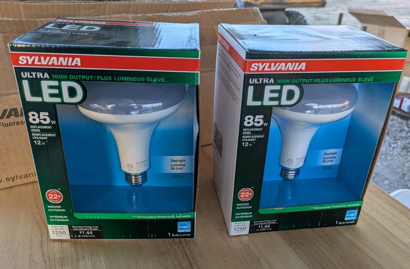 2 PACK Sylvania LED12BR40/DIM/HO/850/G5/RP 85W 1250 LM IN/OUT ULTRA LED 78773