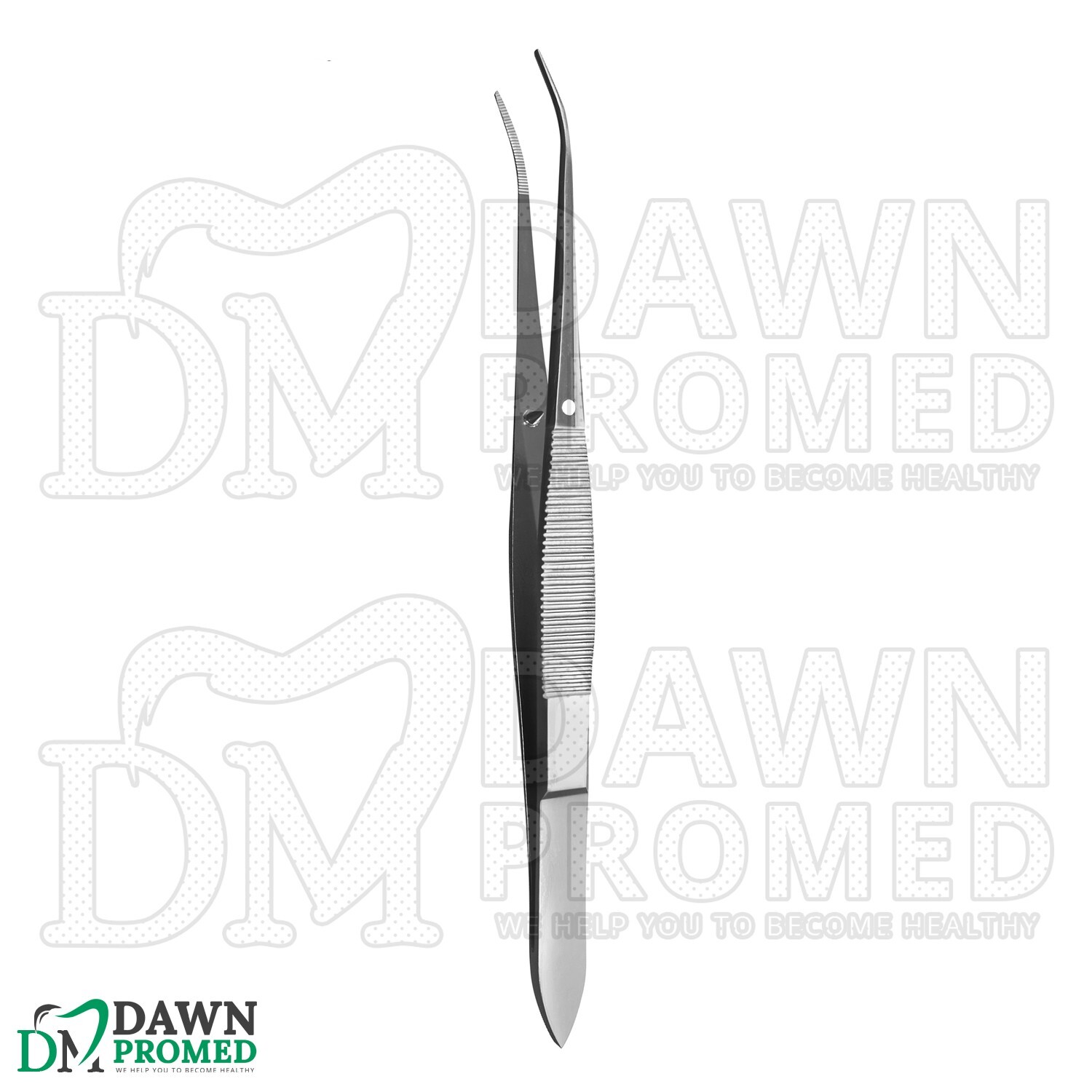 Iris Eye Dressing Tissue Forceps 4” Half-Curved Serrated Ophthalmic Instruments