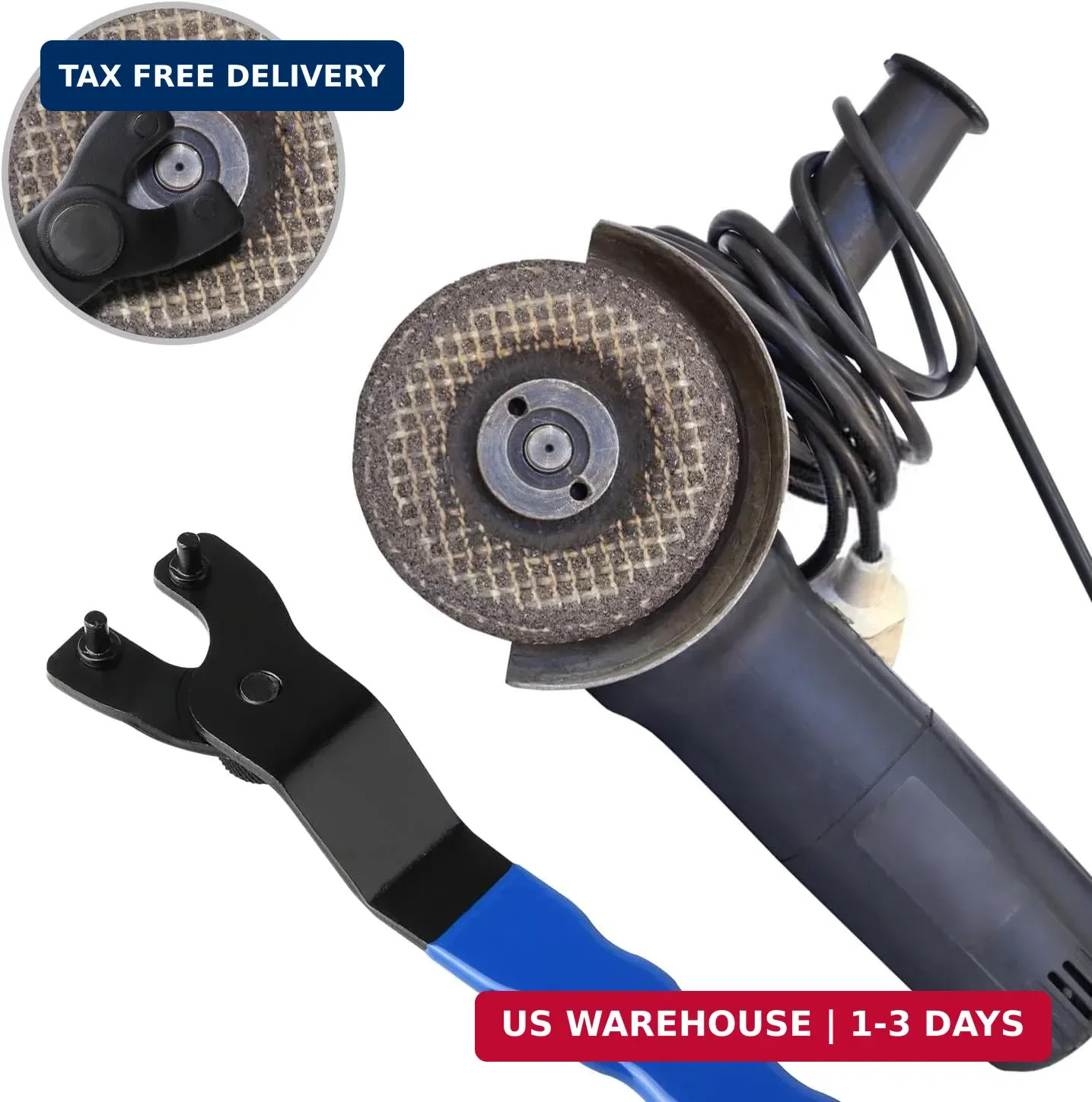 Adjustable Pin Wrench for Angle Grinder Machine,Grinder Spanner ​Wrench (Blue)