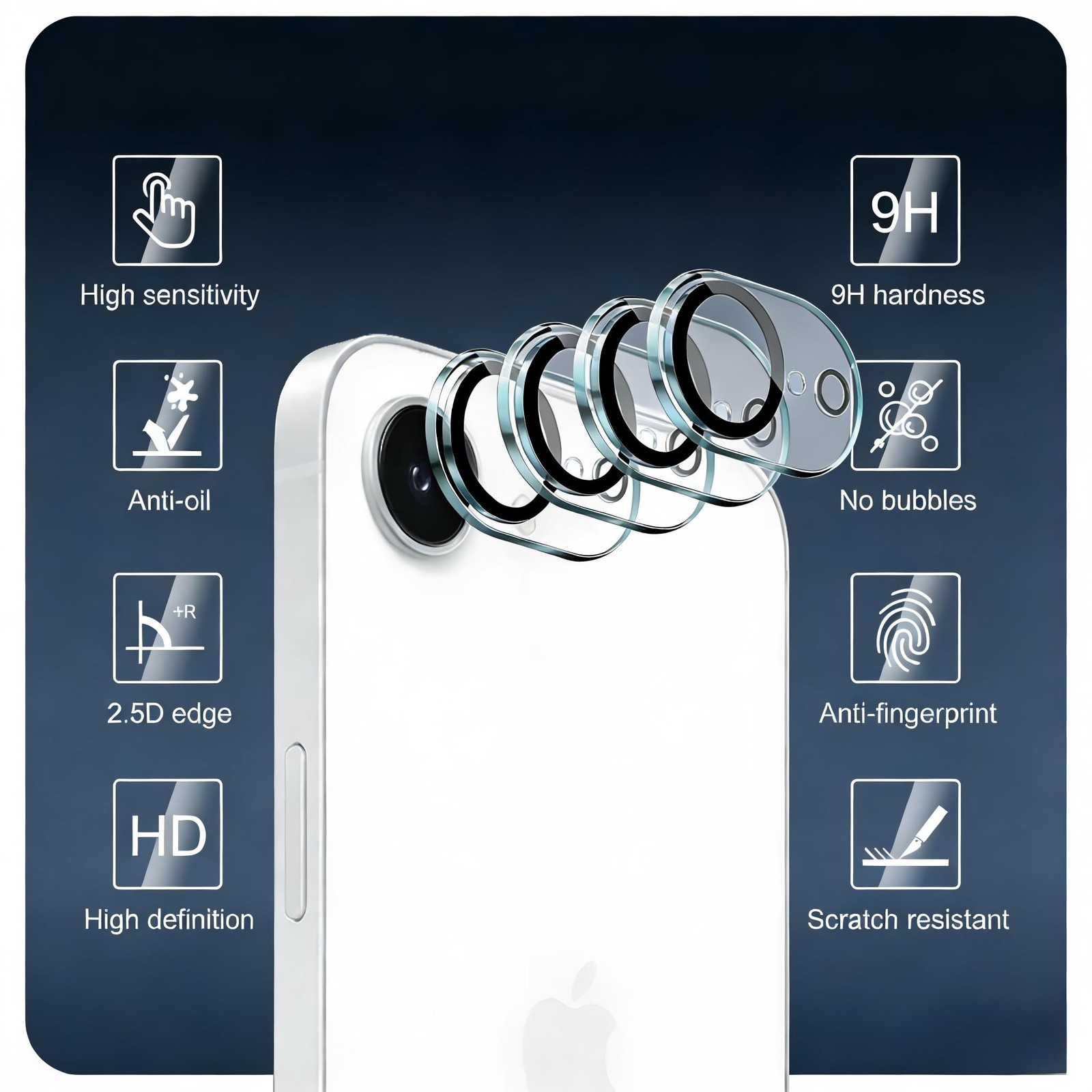 Fynorao 4-Pack Camera Lens Protector for iPhone 16e, 16e