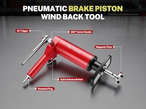BILITOOLS Pneumatic Brake Caliper Compression Tool 24-Piece Disc Brake Set