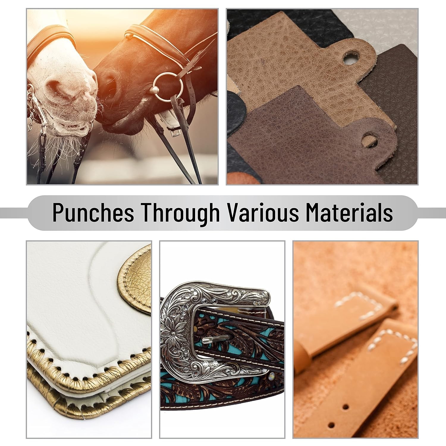 Leather Hole Punch Tool - 6 Sizes for Crafting Precision & Versatility