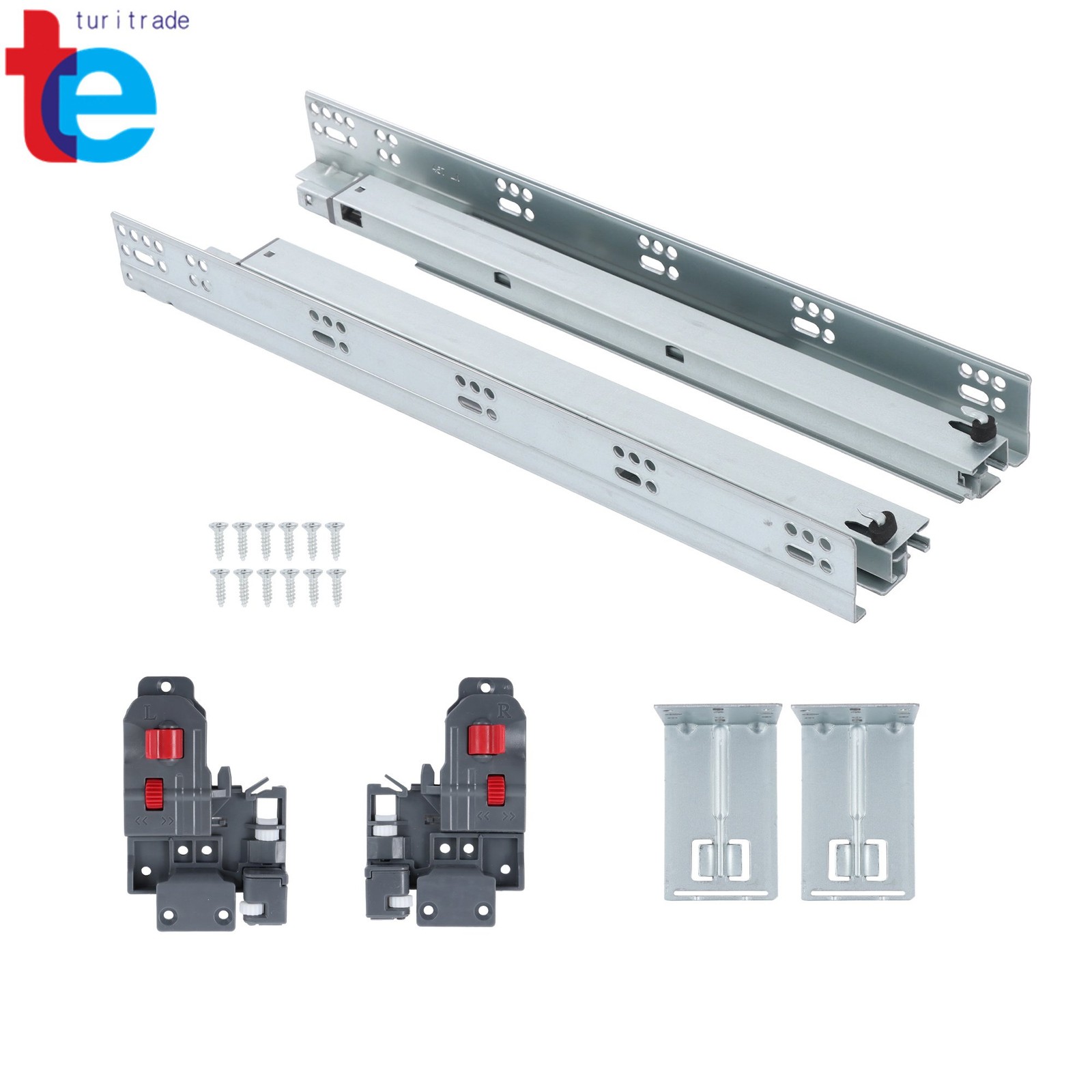 Full Extension Undermount Drawer Slides 18" 100LB Load Capacity