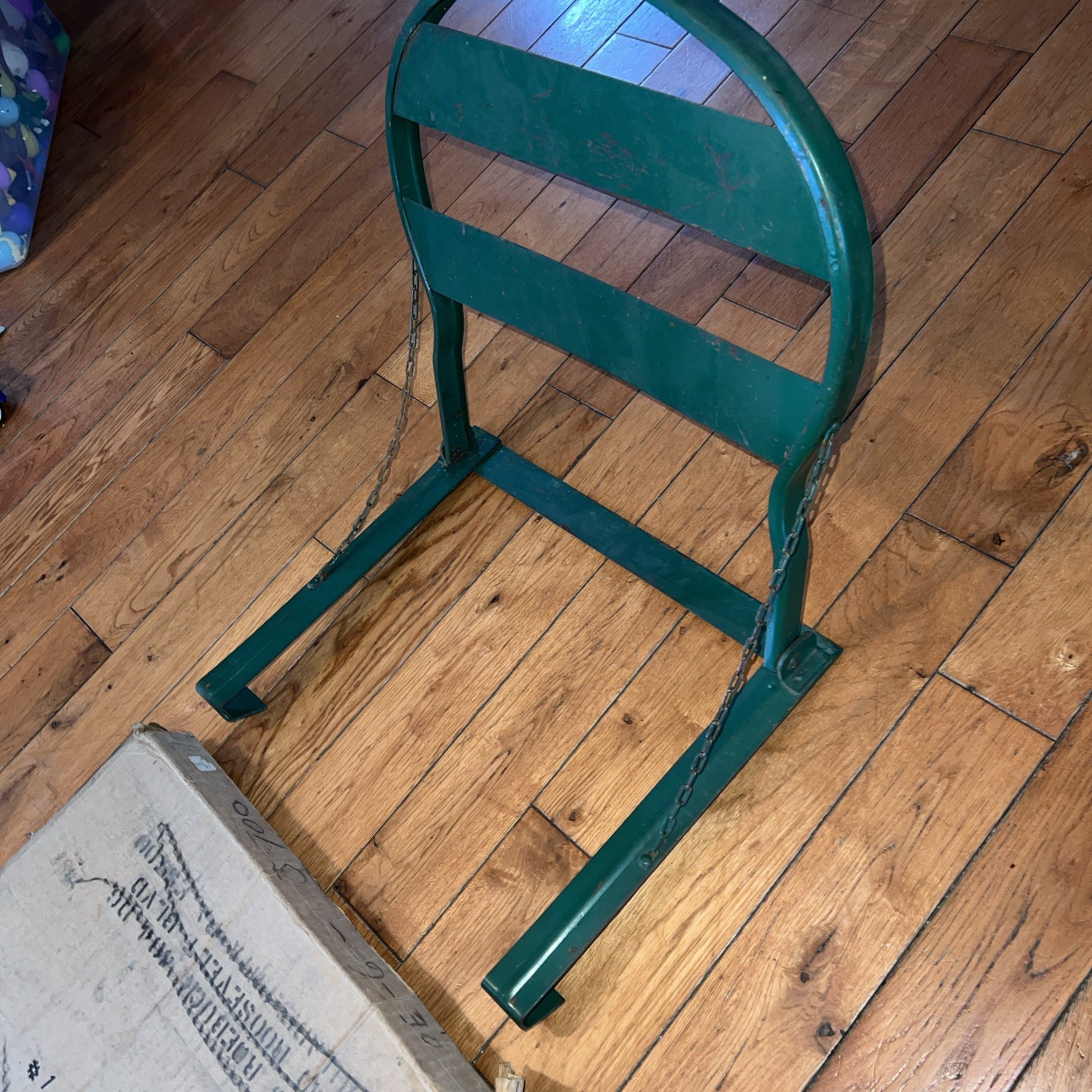 Vintage Sears Roebuck Folding Canoe Metal Backrest.  With Original Shipping Box
