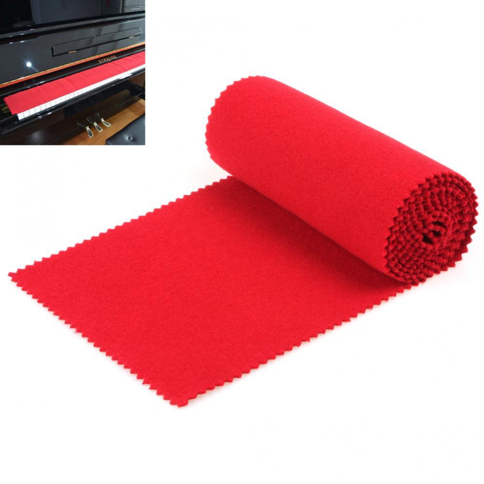 Soft Red Piano Keyboard Dust Cover Wool Felt Protective Cover Cloth for Piano