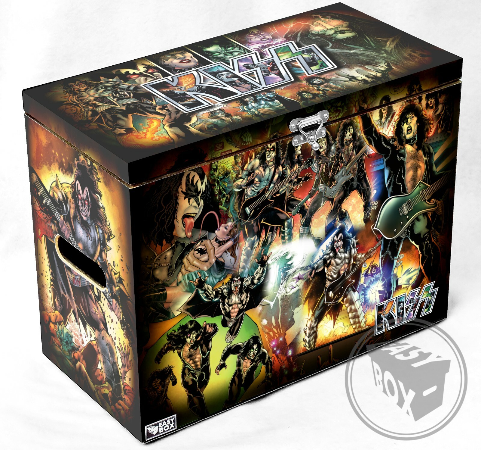 Kiss - Large Comic Book Hard Storage Box Chest MDF