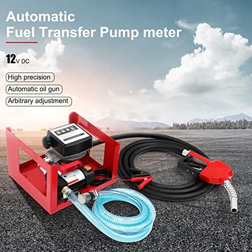 12v Dc 155w Automatic Electric Transfer Fuel Pump Meter Large Flow With Crocodil