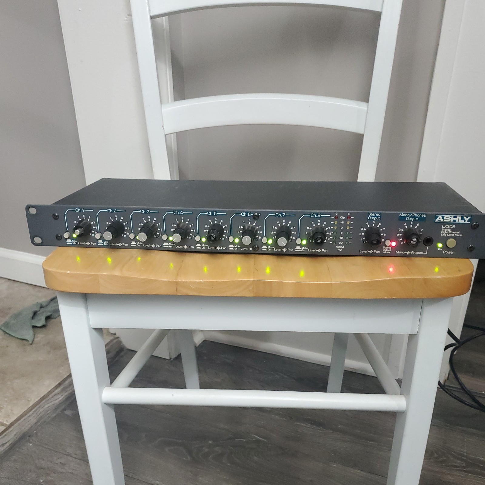 Ashly LX-308 (LX308) Stereo 8-Channel Line Level Mixer USA Ashley