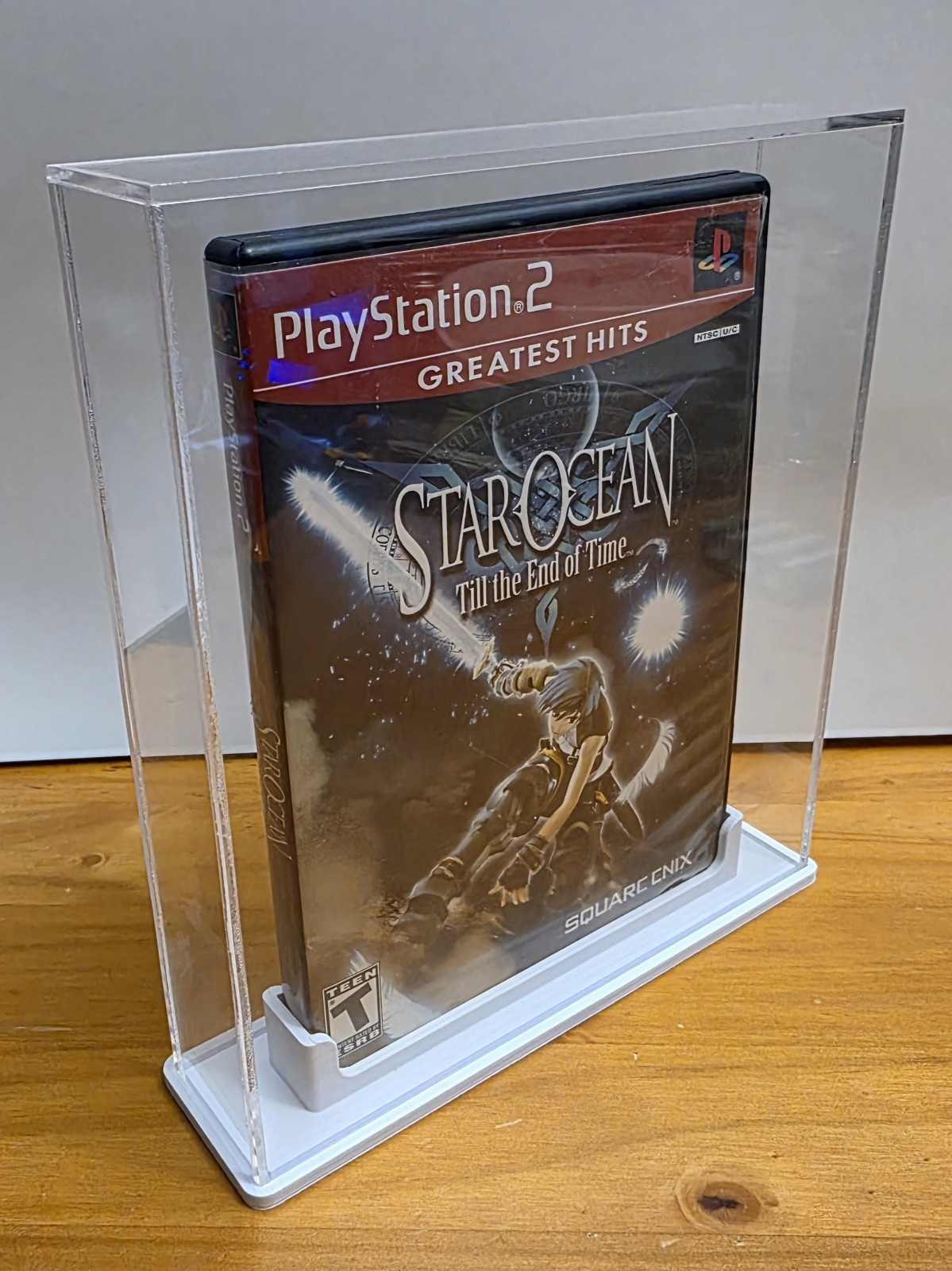 Custom Playstation 2 Acrylic Game Display Stand - PS2/DVD Collector Shelf Case