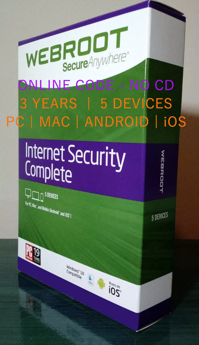 🔥Webroot Internet Security Complete 2026 | 3 Year 5 Device | Email Code (no CD)