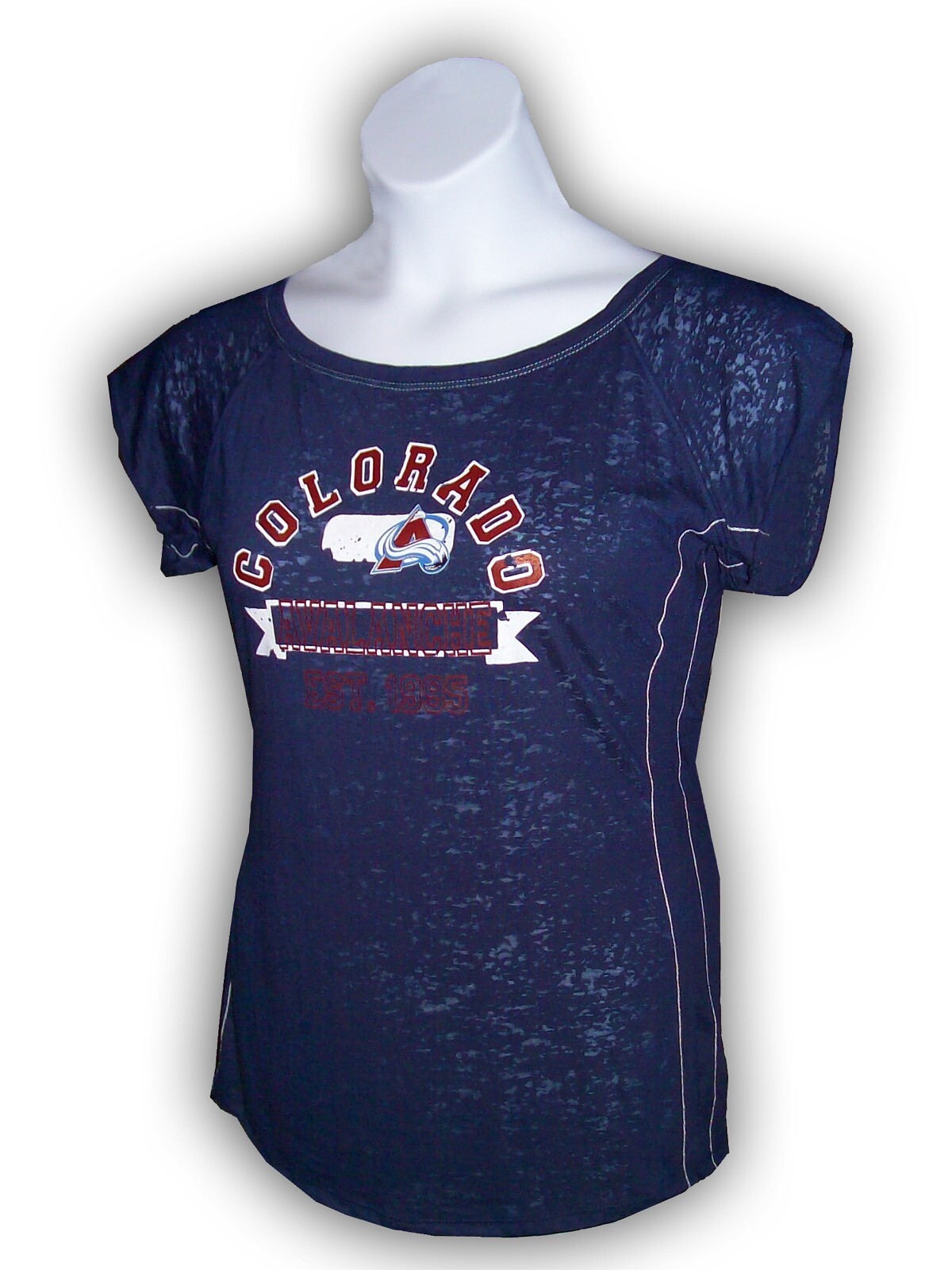 Colorado Avalanche NHL Womens tee shirt NEW distressed Hockey Blue HJC0121 03U T