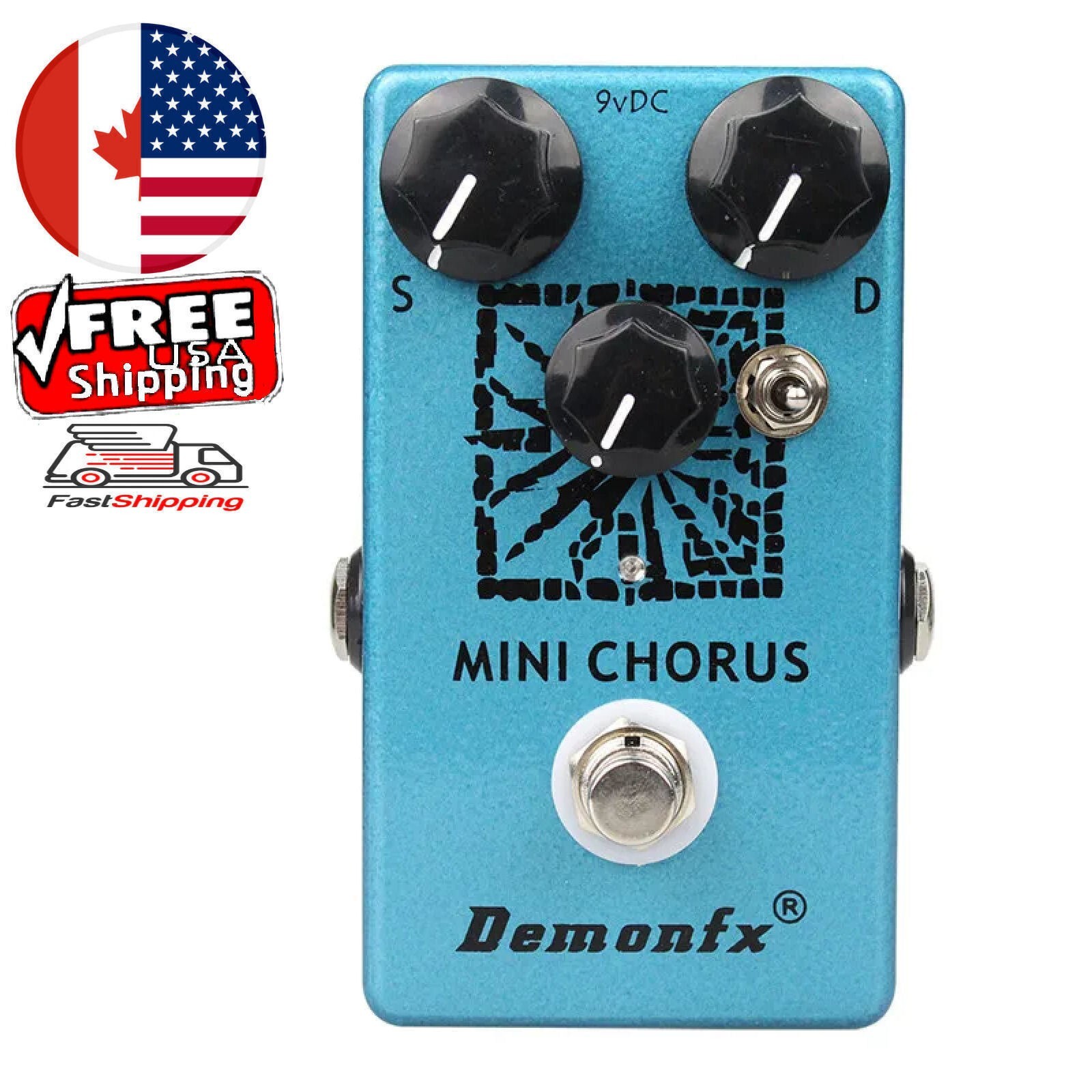 Demonfx Mini Chorus Toggle options  Guitar Effect Pedal Nice Tone Fast US Ship C