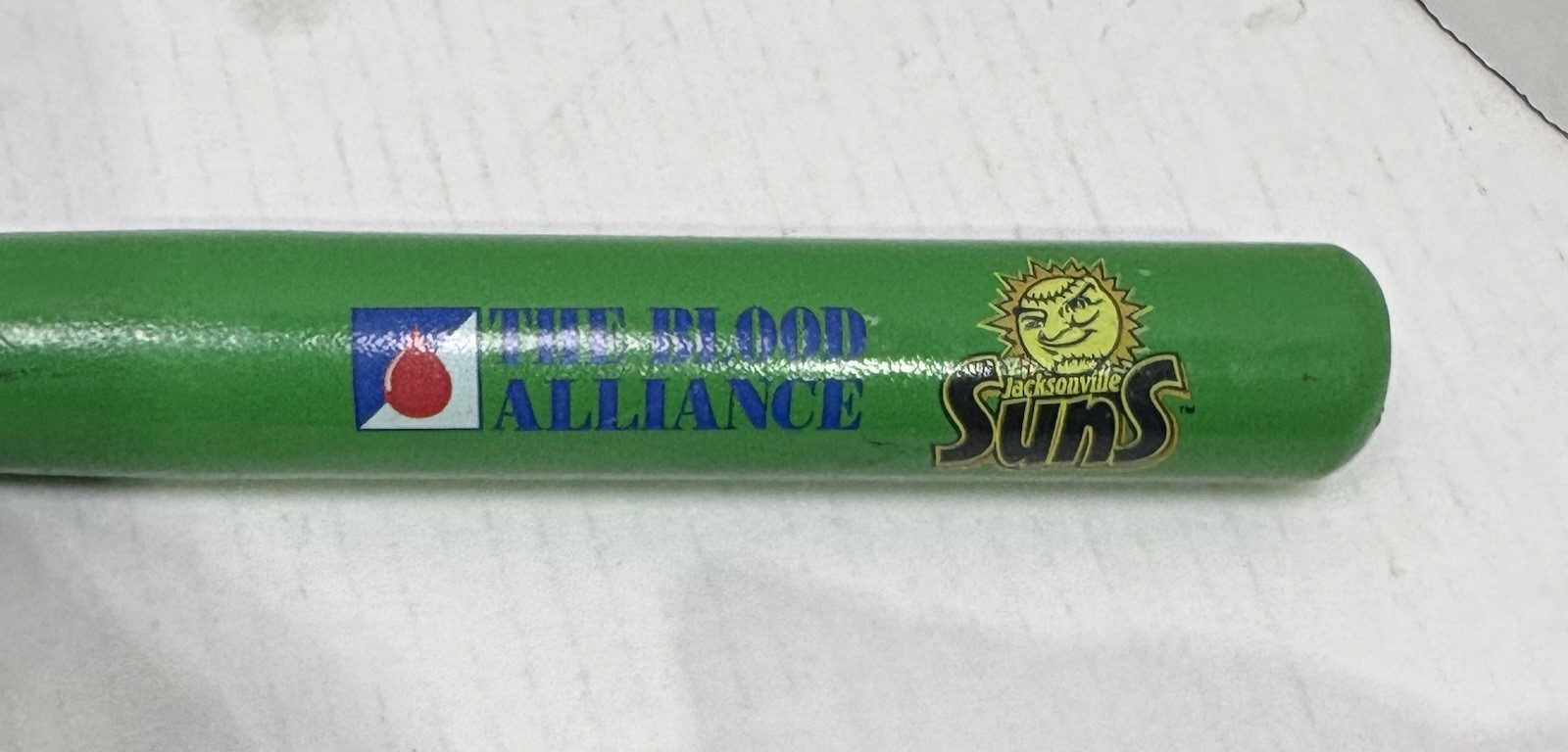 The Blood Alliance Jacksonville Suns minor league baseball team Souvenir Bat