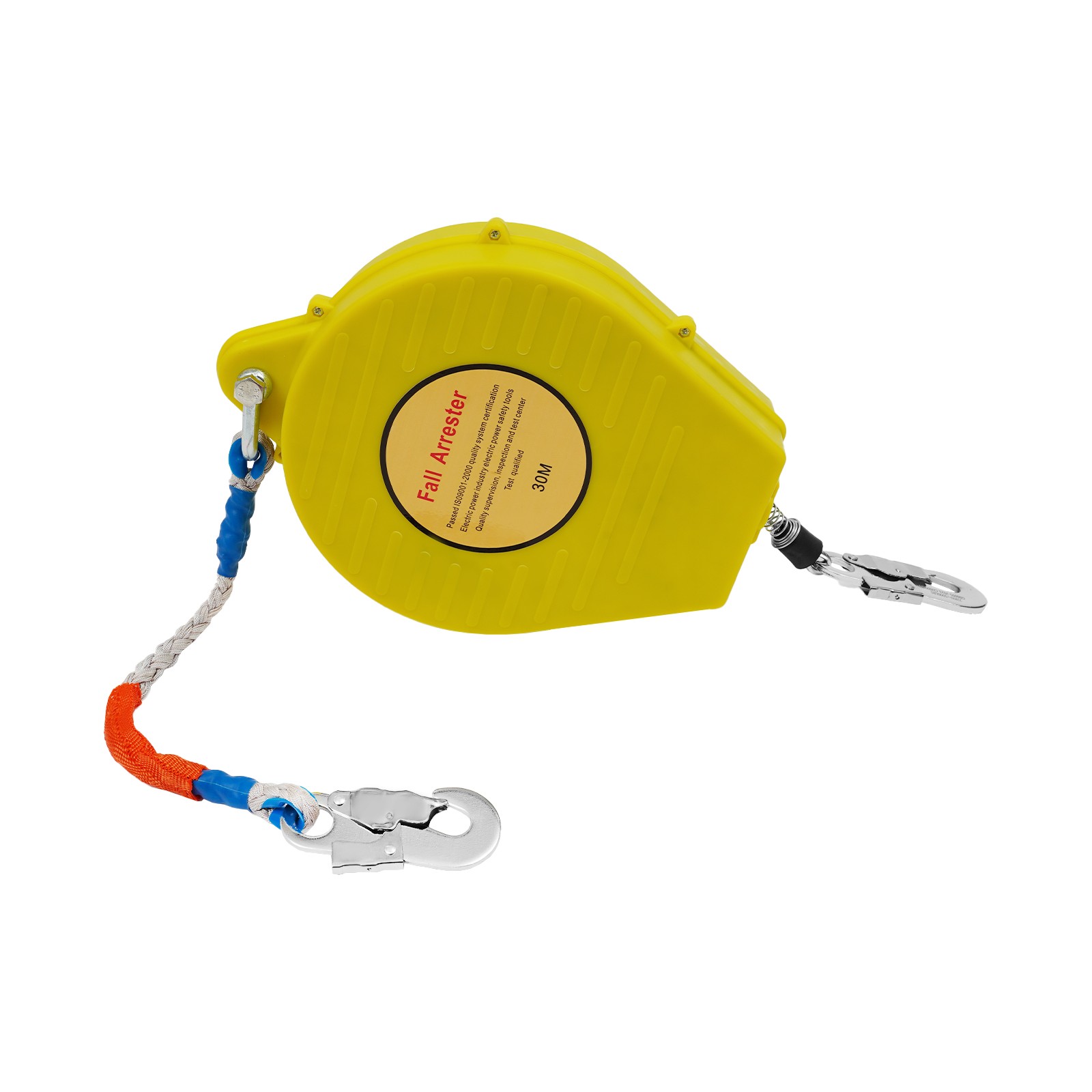 30M-Range Self-rRetractable Fall Arrester Fall Arrest Protector Yellow Max 150kg