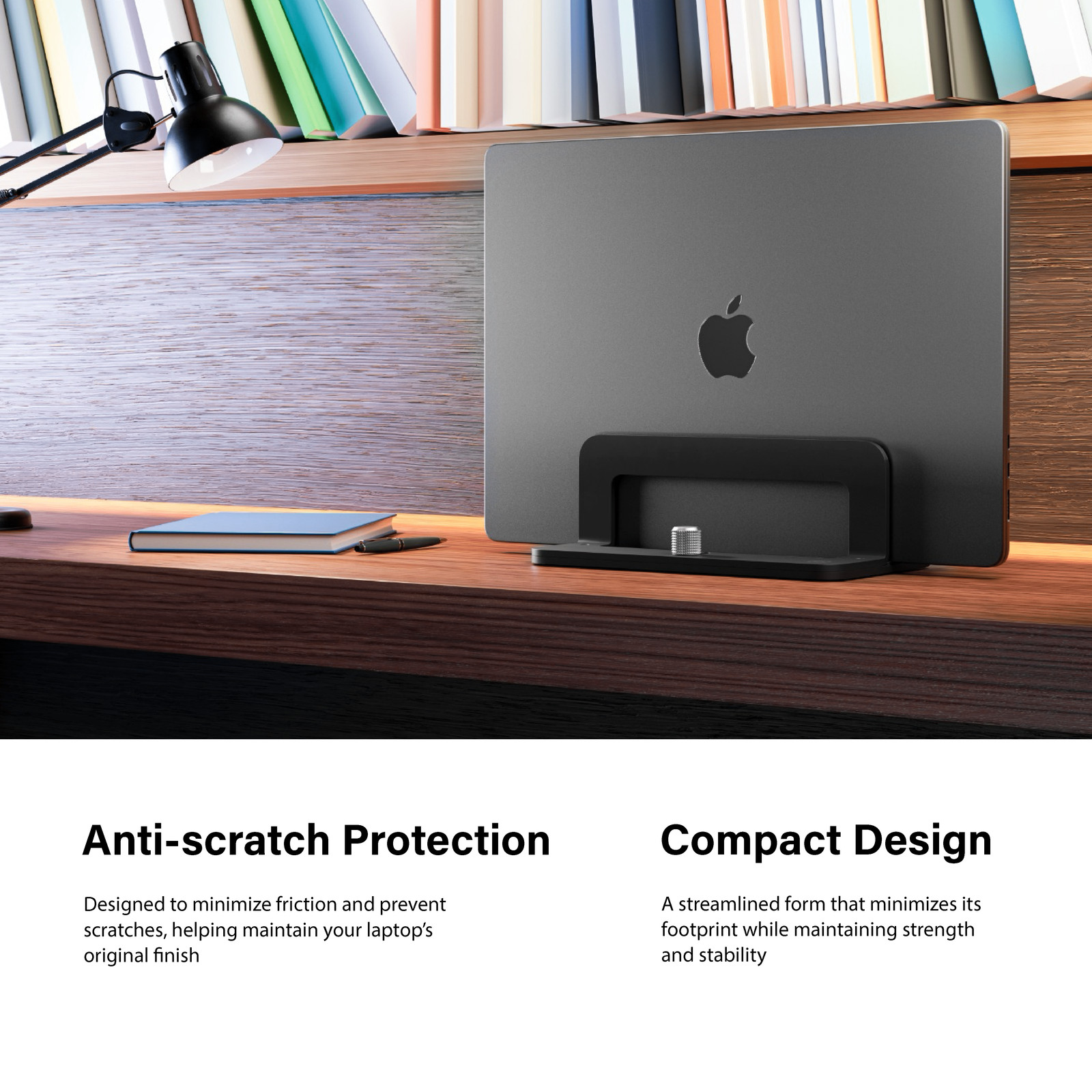 Adjustable Vertical Laptop Stand – Non-Slip, Anti-Scratch, Universal