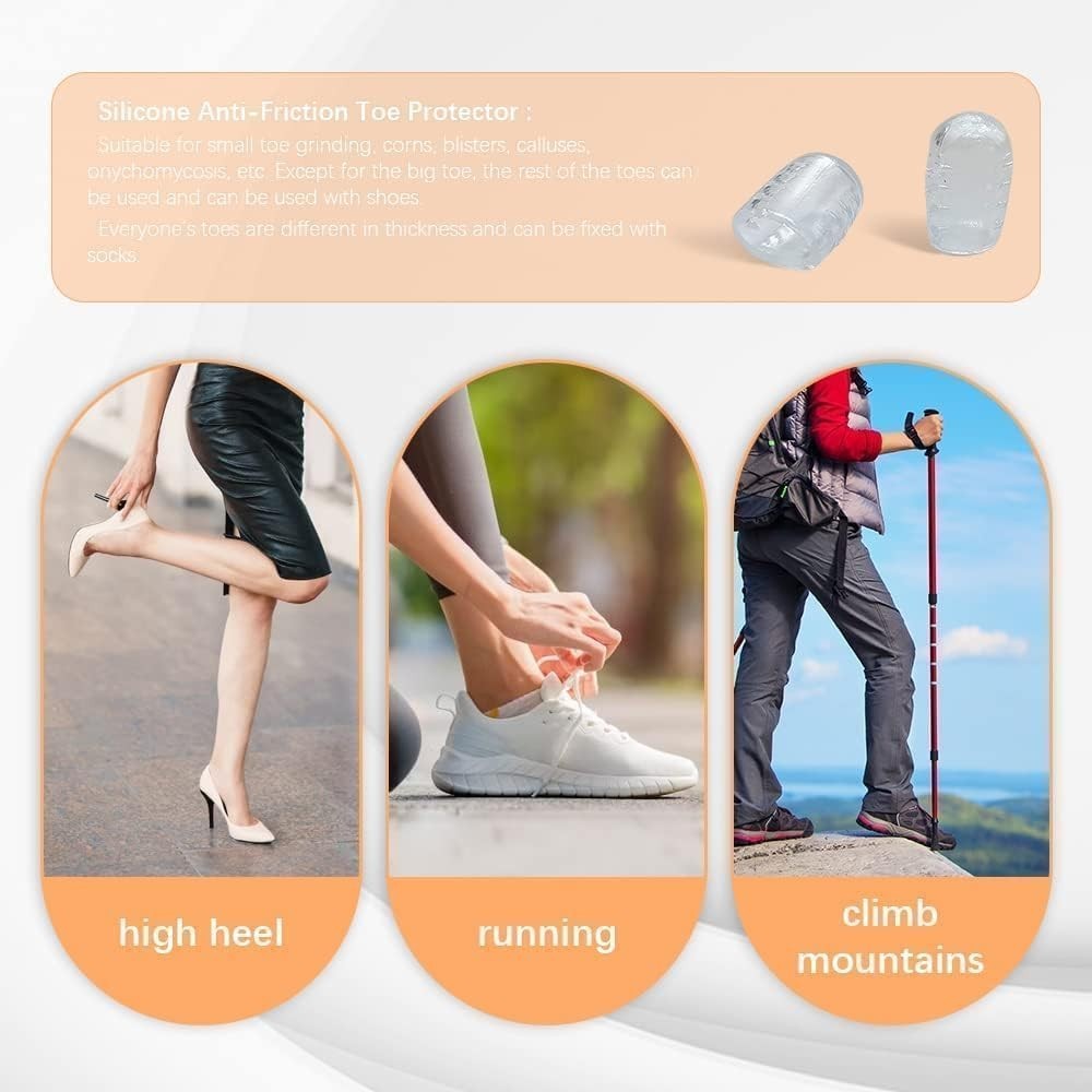 Silicone Toe Protectors Kit - Clear, Soft, Reusable