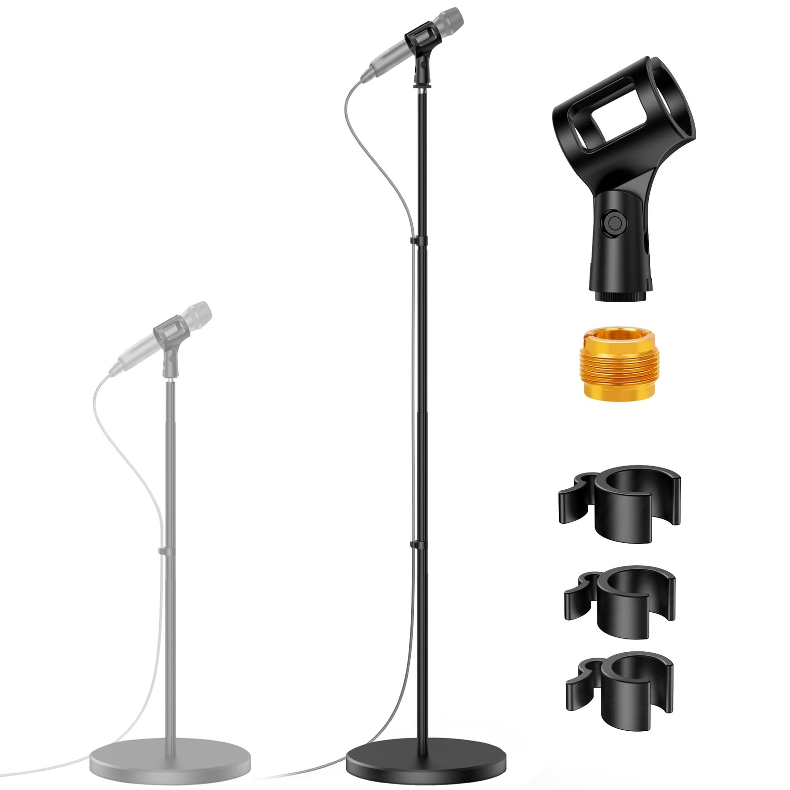 InnoGear Telescopic Mic Stand, Height Adjustable from 22" to 68" Black