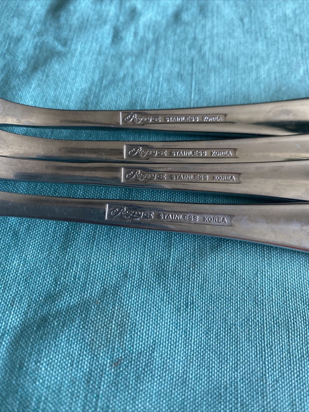 4 Pcs Rogers Co Country Shell Salad Forks Stainless Flatware