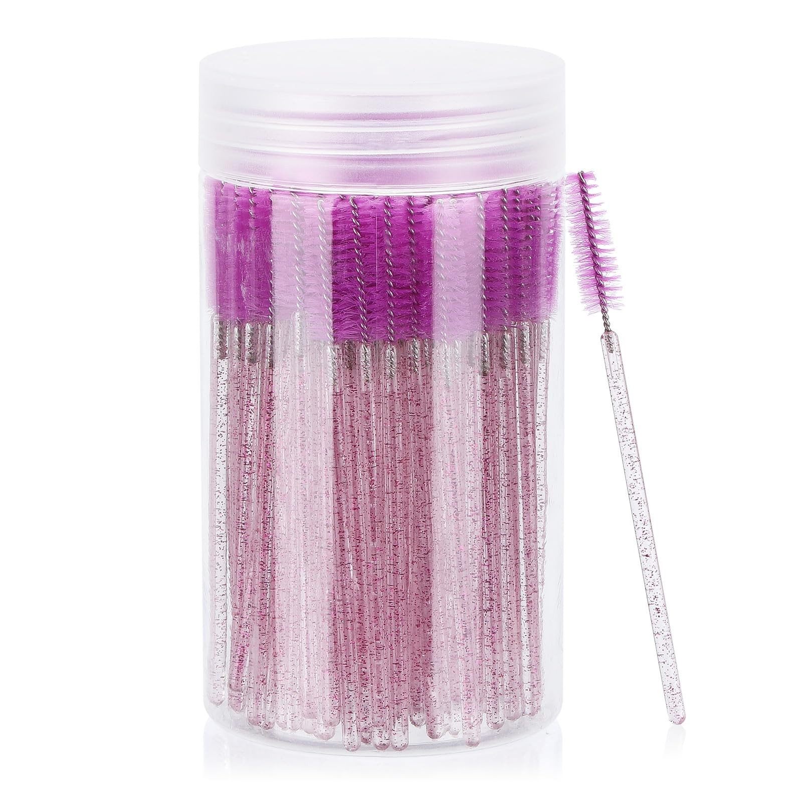 Tbestmax 100 Pcs Disposable Mascara Wands, Crystal Eyebrow Spoolies Brush for...