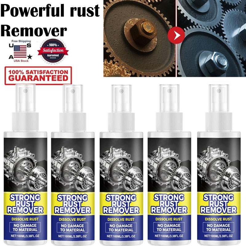 5PCS Strong Rust Remover 100ml/3.38fl.oz Powerful Rust Removal Spray For Cars