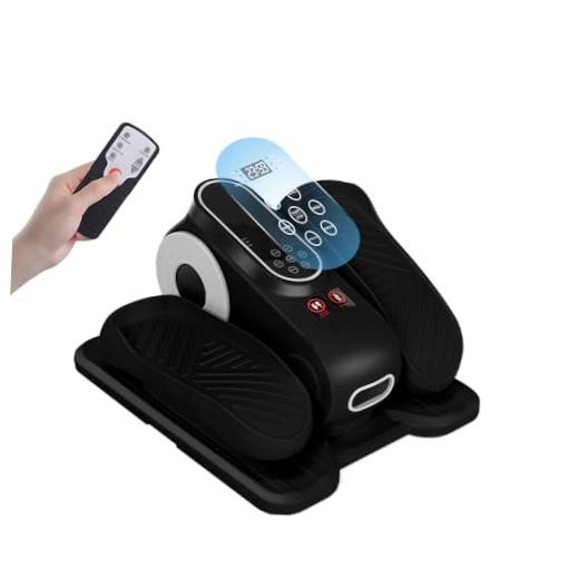 Under Desk Elliptical 12 Gear Adjustable Leg Exerciser for Seniors | Black