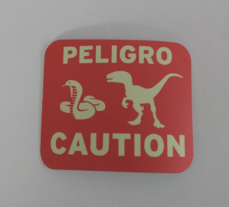 Peligro Caution Dinosaur Sticker 1.58" x 1.78" (J)