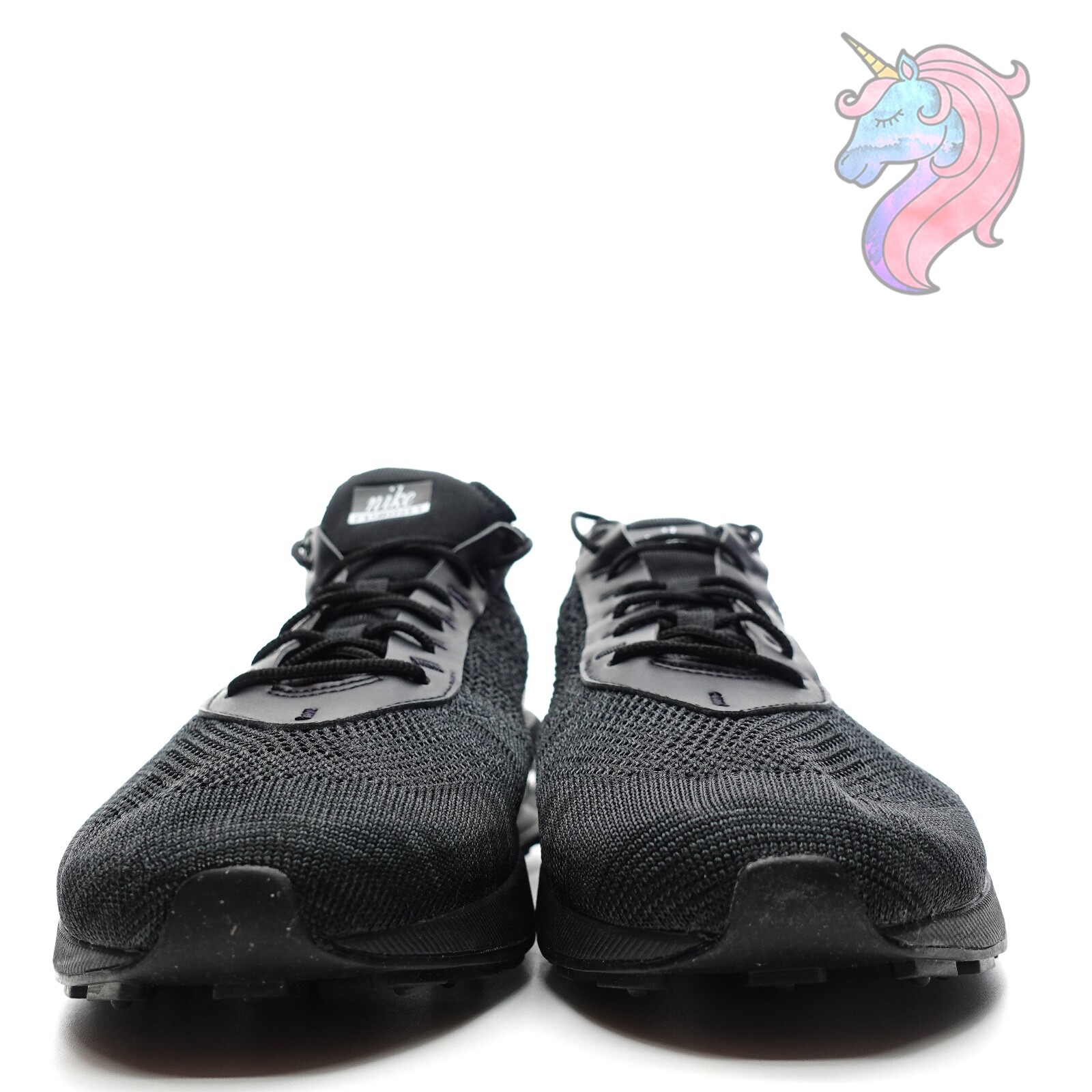 Nike Air Max Flyknit Racer Mens Size 9.5 Triple Black Shoes FD2764-001 New