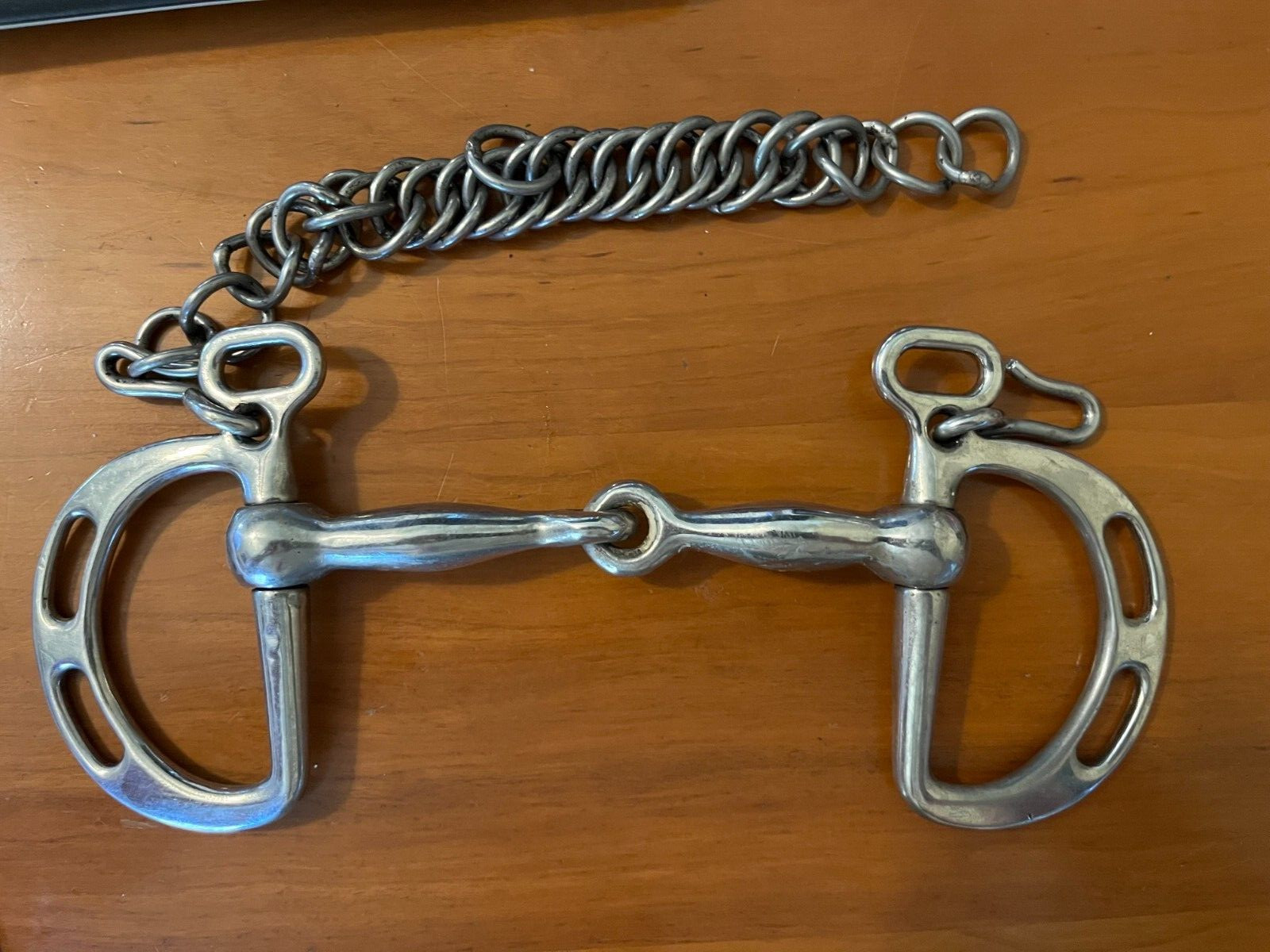 5" Uxeter Kimberwick/Kimberwicke jointed stainless steel with curb chain
