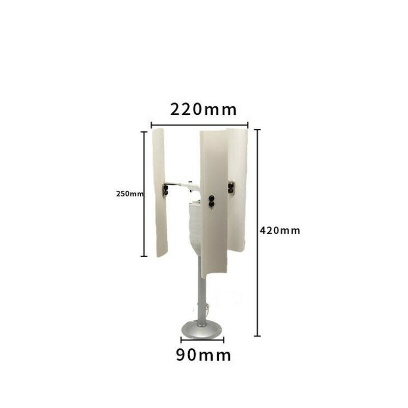 12V Vertical Wind Turbine Generator 3 Blades Charger Windmill Power Teach Mode