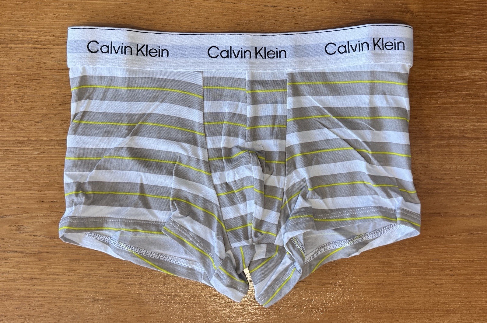 New Calvin Klein Low Rise Icon Cotton Stretch Trunks, Striped, Medium