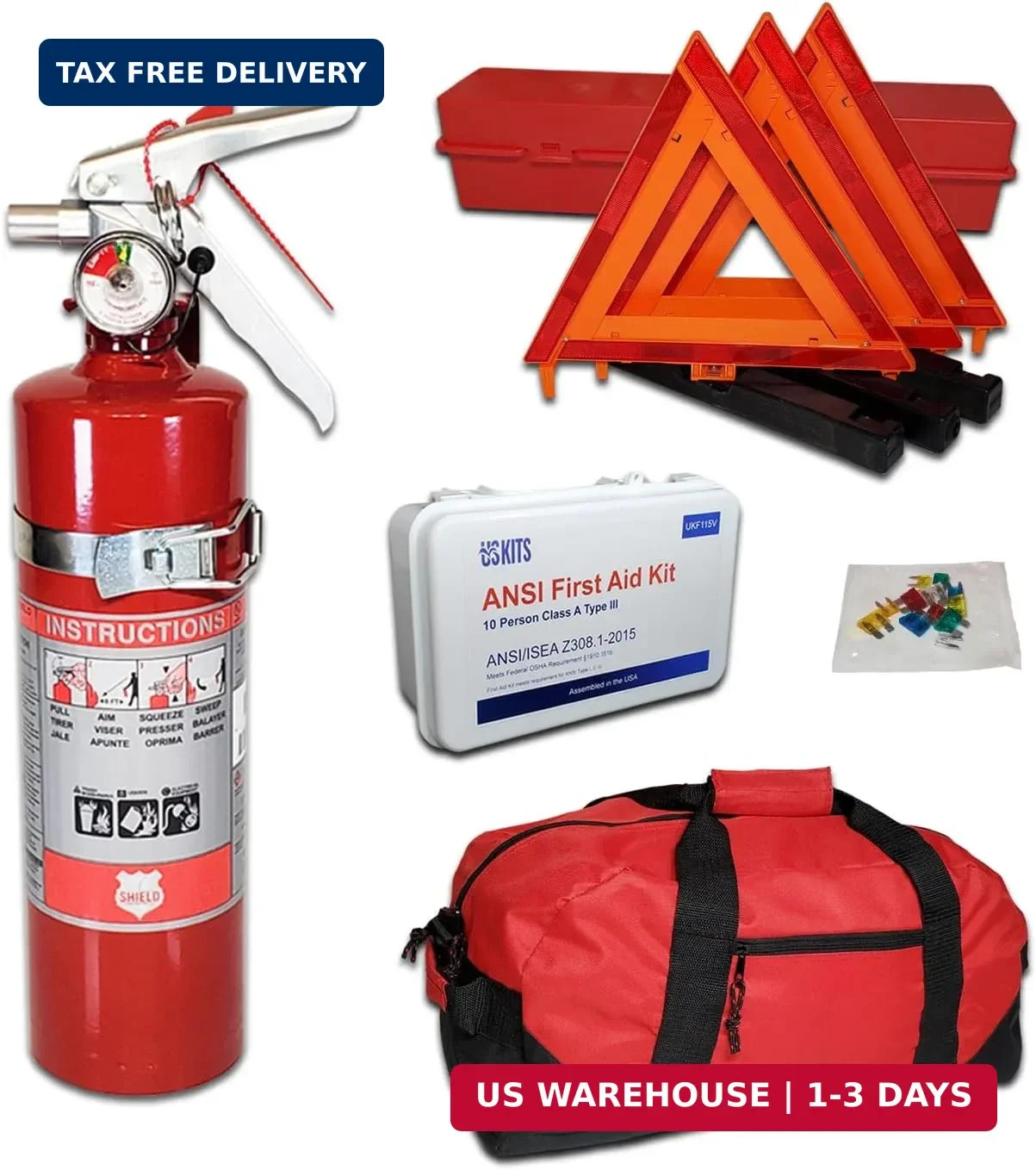 USA Made 2.5lb 1A10BC Fire Extinguisher Compliant Kit with Bracket for Truck