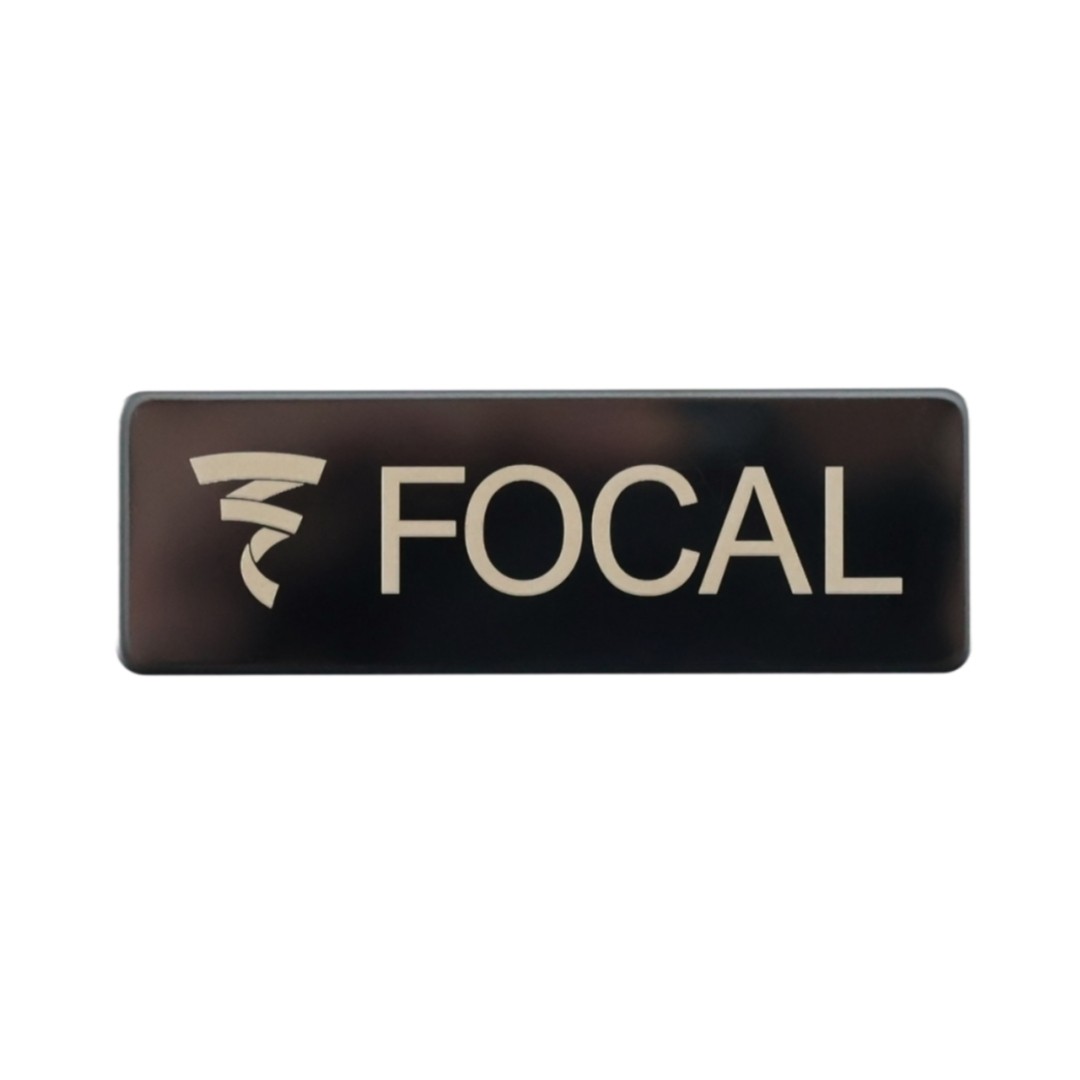 Focal stainless steel customize Logo Badge 60mm(2.36")X20mm(0.78") Dark Grey
