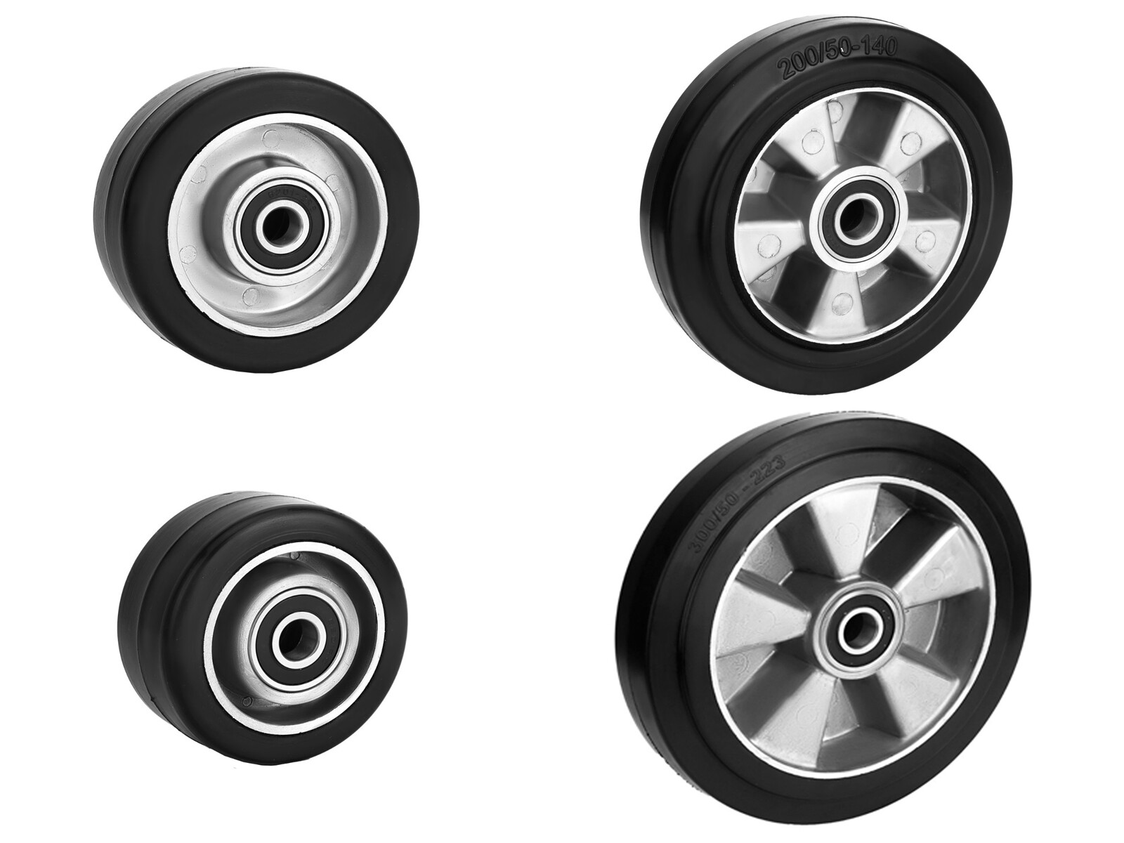 Aluminum wheel with rubber