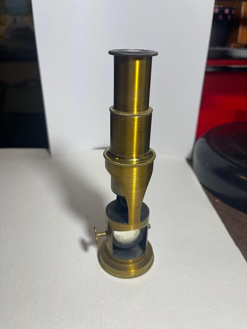 1900 Vintage Brass Drum Field Microscope