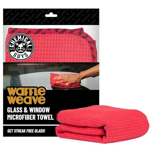 Waffle Weave Microfiber Drying Towel - 24" x 16", 70/30 Blend 24"x 16" Red