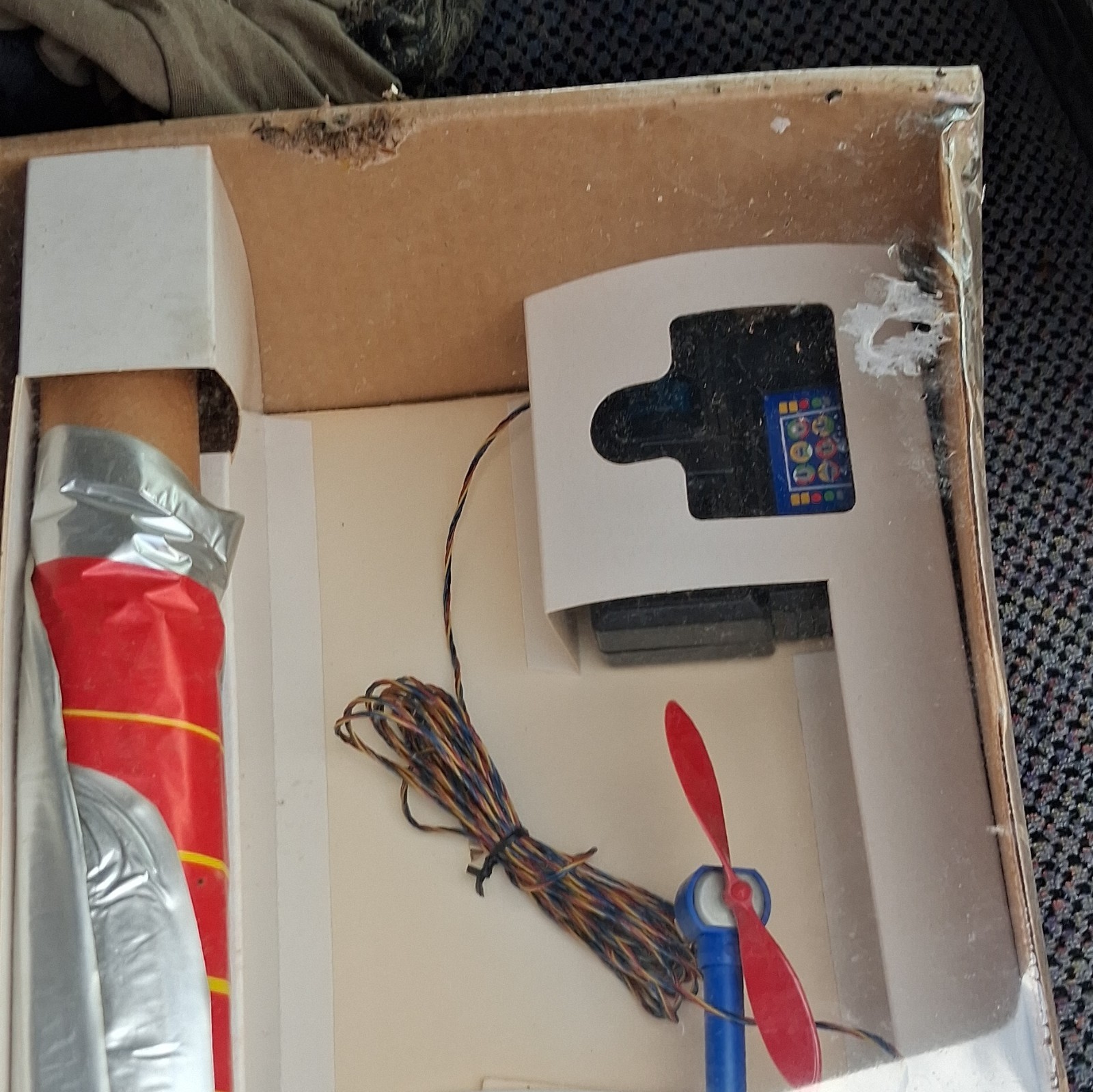 Funstuff Control Line Model Airplane Kit w/ Pilot's Handbook White Blue Red