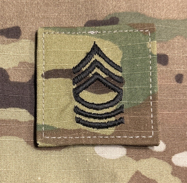 US Army MSG/E8 Rank OCP w/ Hook Master Sergeant