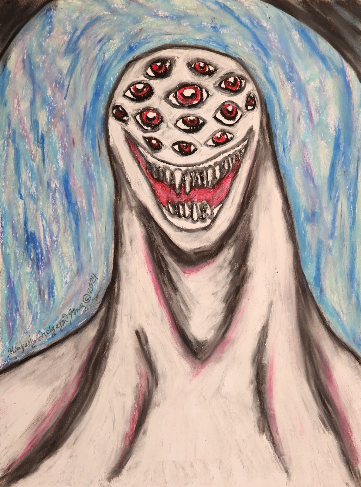 ACEO Art Print Monster BY Artist KSams 2.5 x 3.5 Halloween Gothic