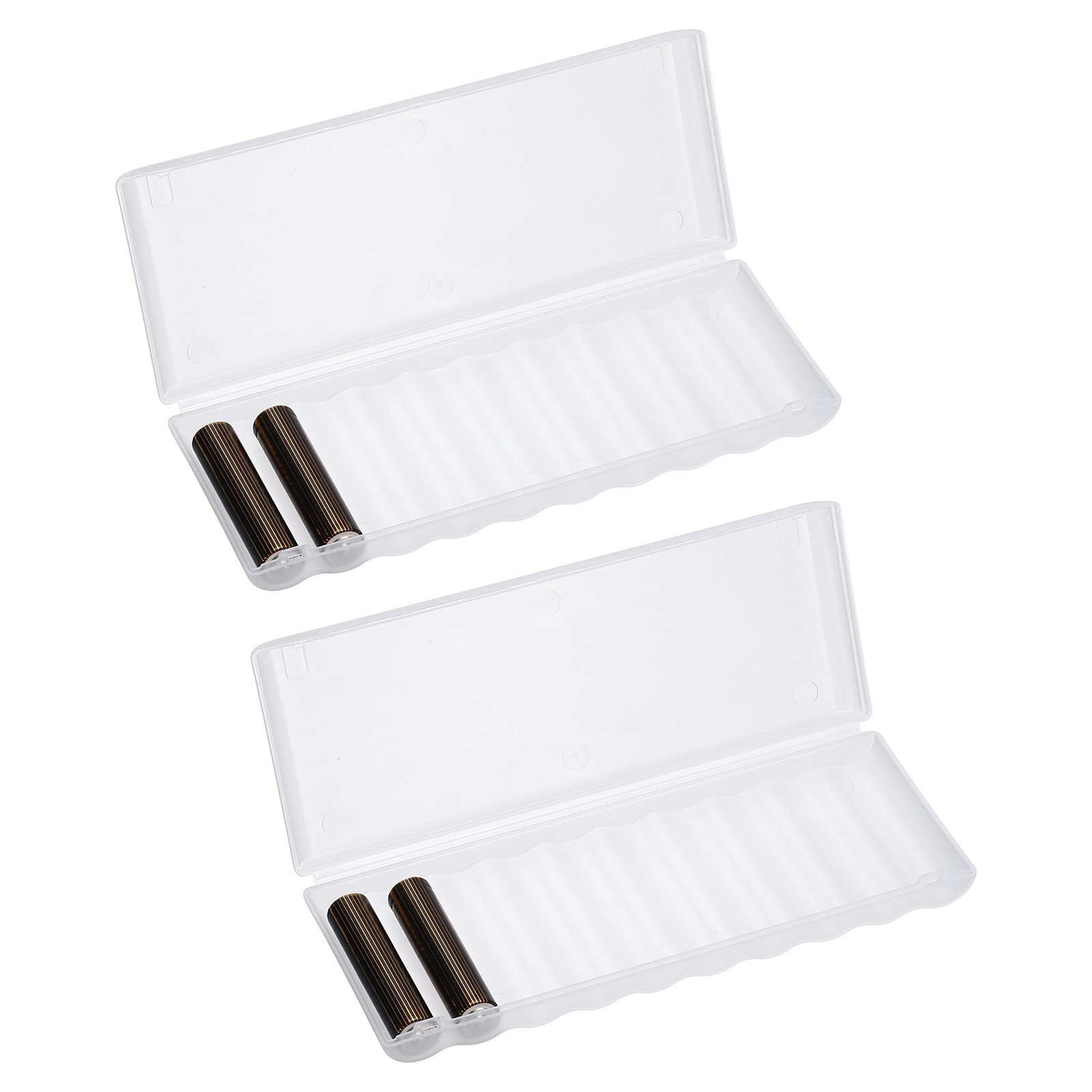 Battery Organizer Storage Box, 10 x AA Batteries Clear Storage Case Holder 2Pcs