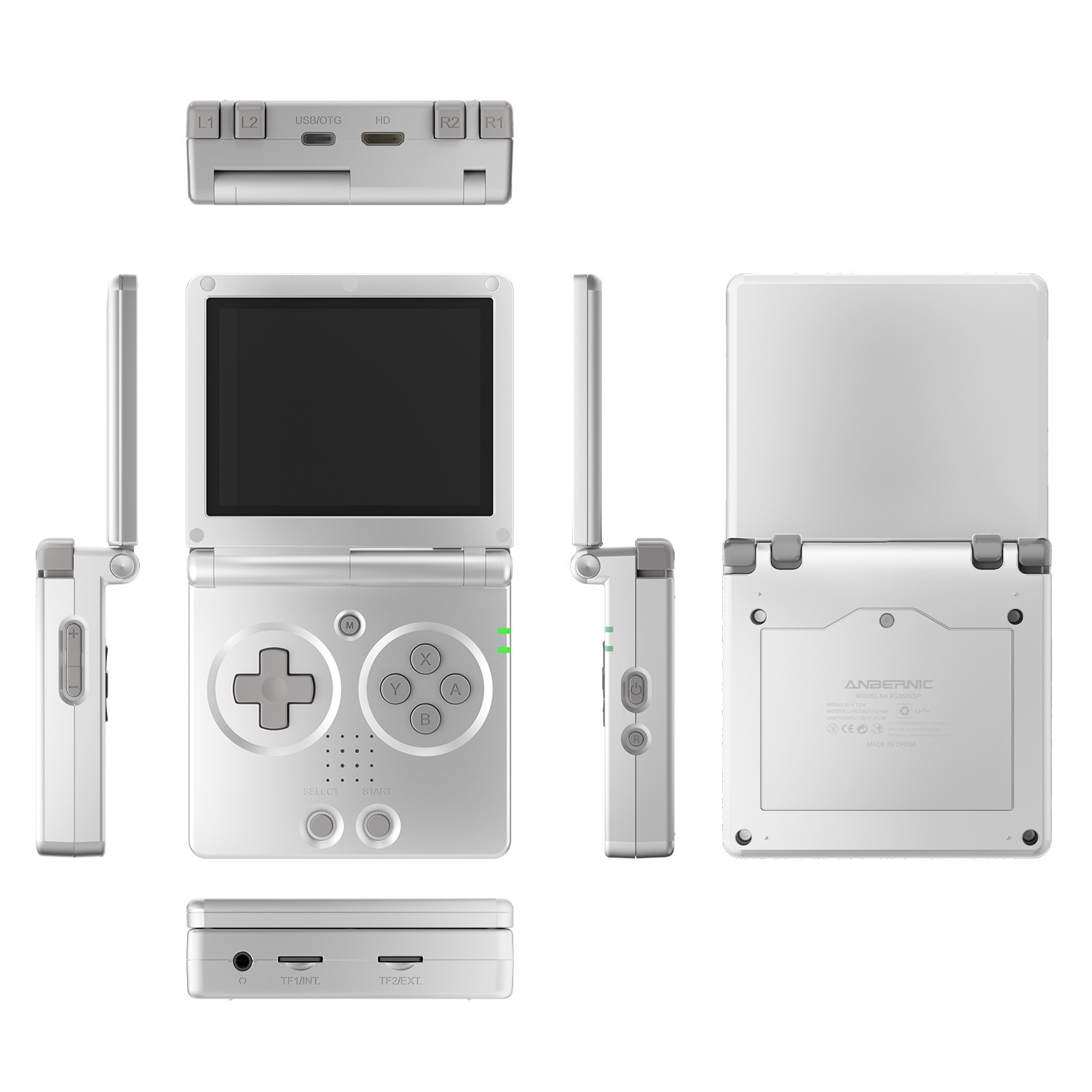 RG35XX SP Flip Anbernic Silver Linux Handheld Game Console