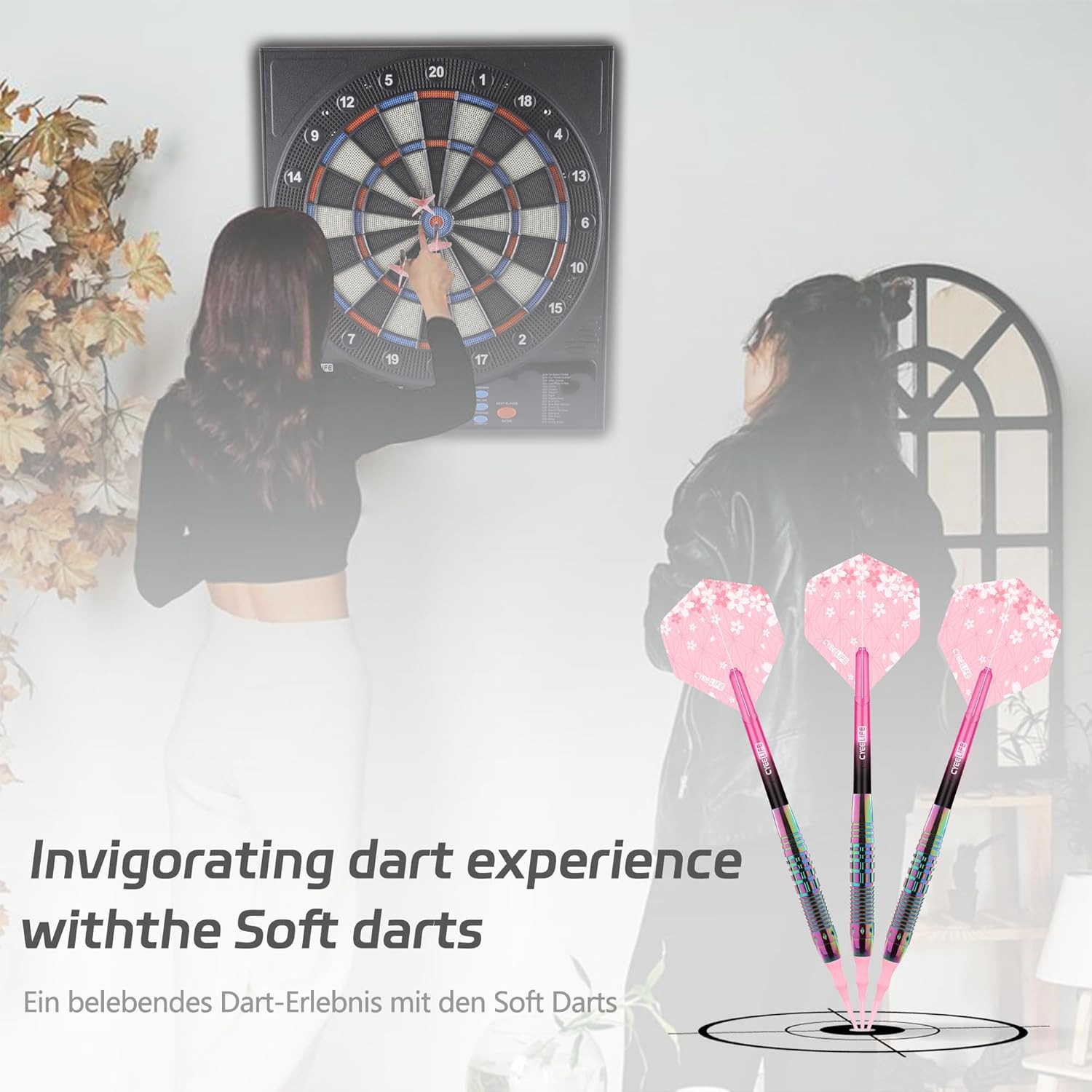 Soft Tip Darts Set - Professional Darts Plastic Tip Sets with Brass Barrel + 6 S